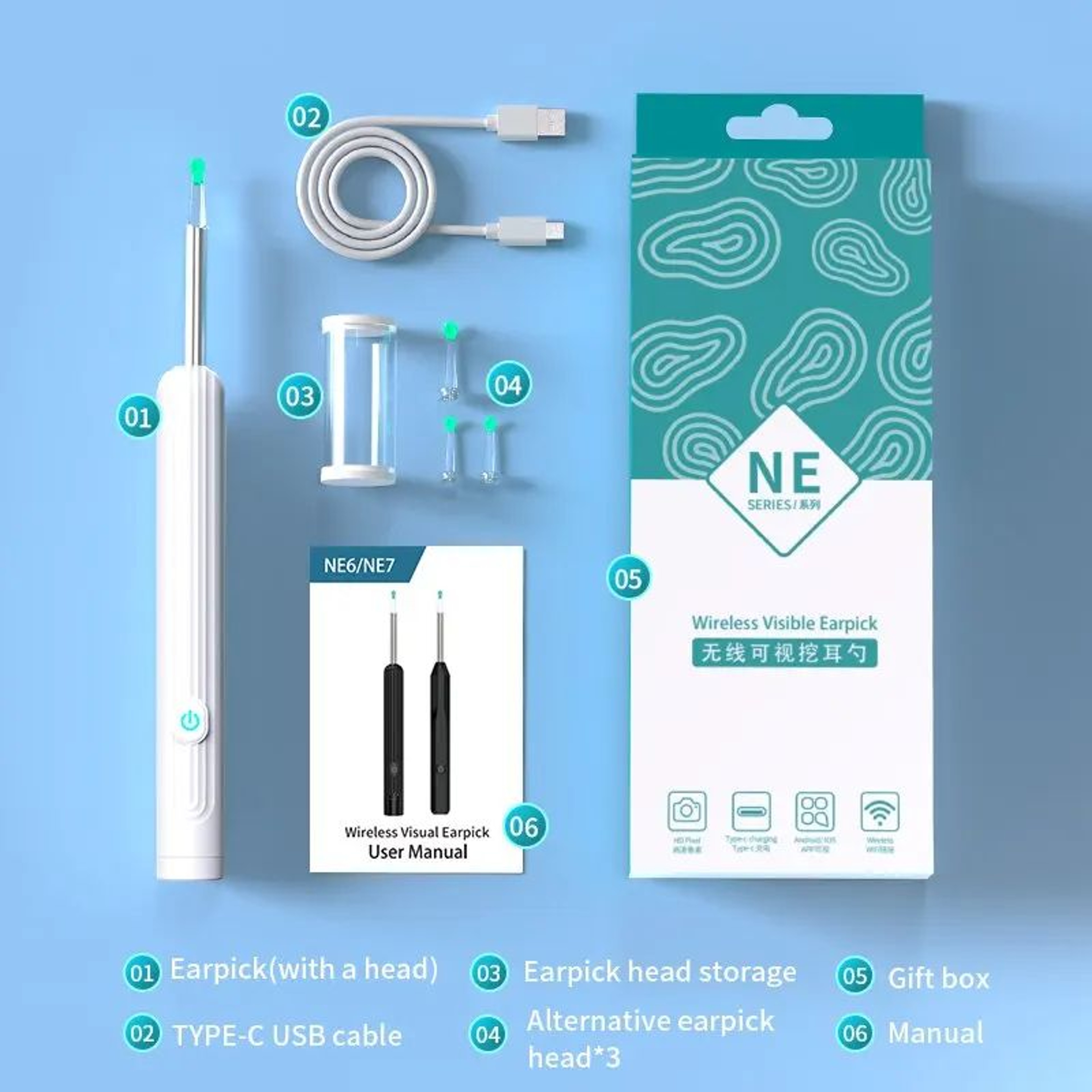 Smart Visual Ear Cleaner With Camera  HD Ear Wax Removal Tool 6