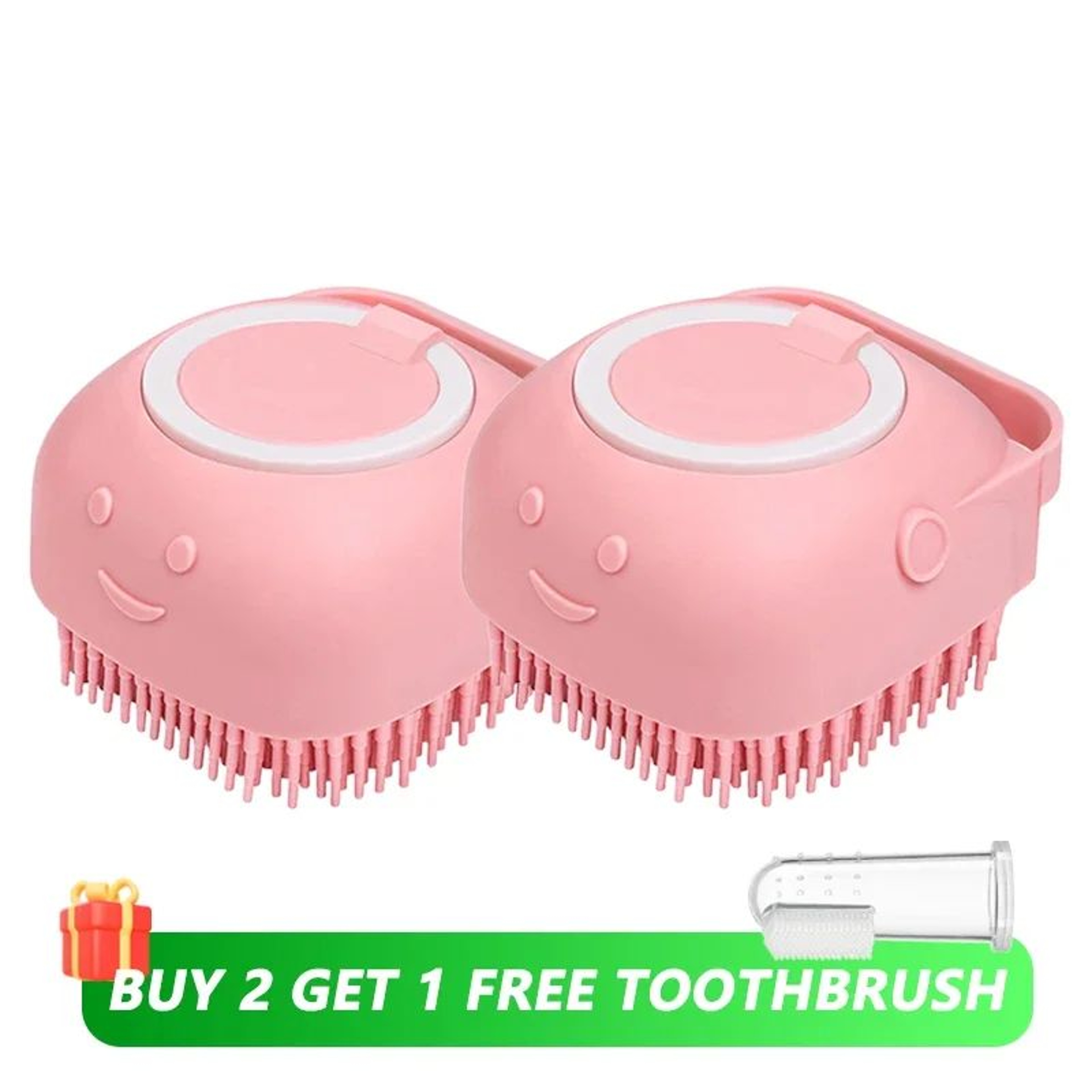 Silicone Dog Bathing Brush With Shampoo Dispenser  Soft Pet Massage Grooming Tool 10