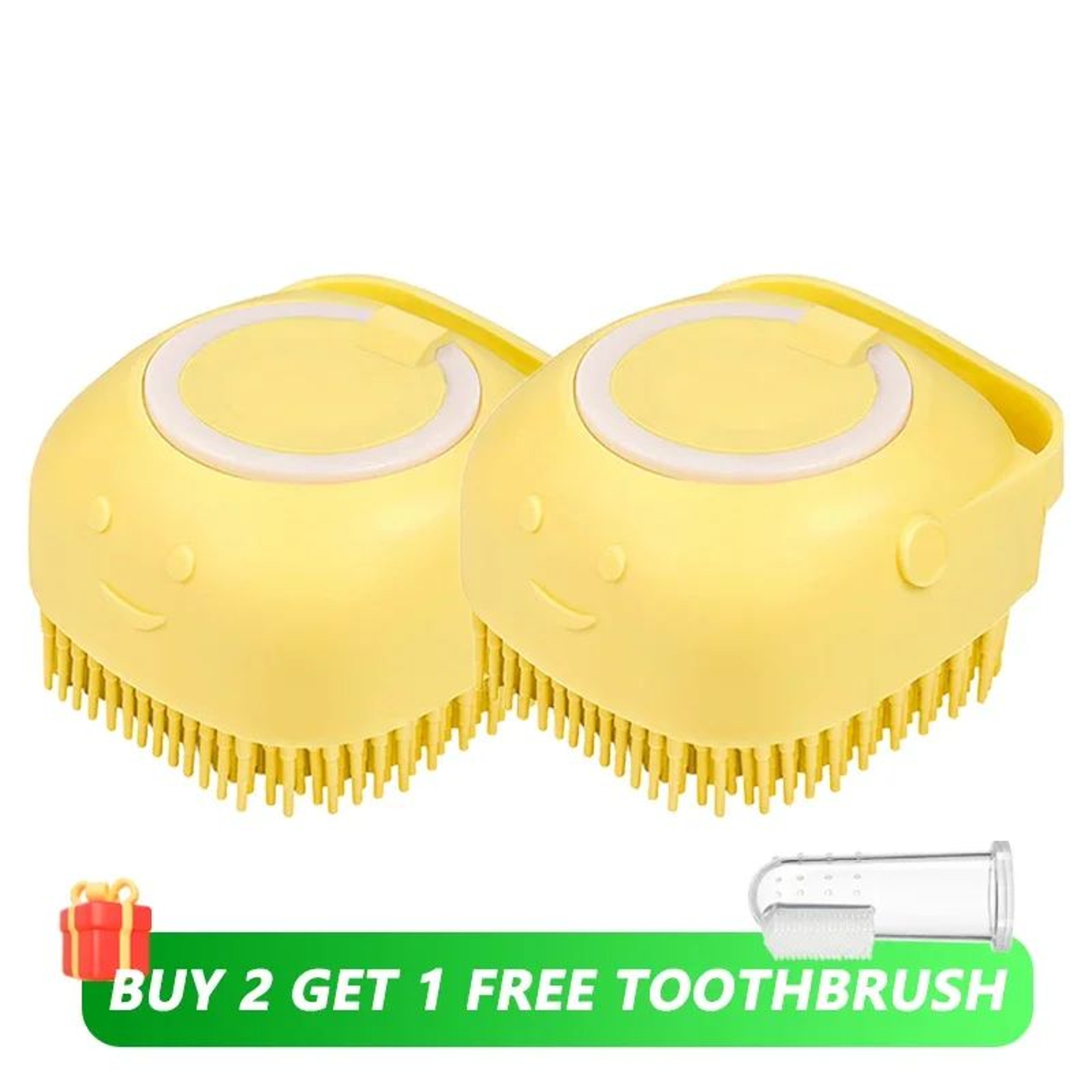 Silicone Dog Bathing Brush With Shampoo Dispenser  Soft Pet Massage Grooming Tool 11