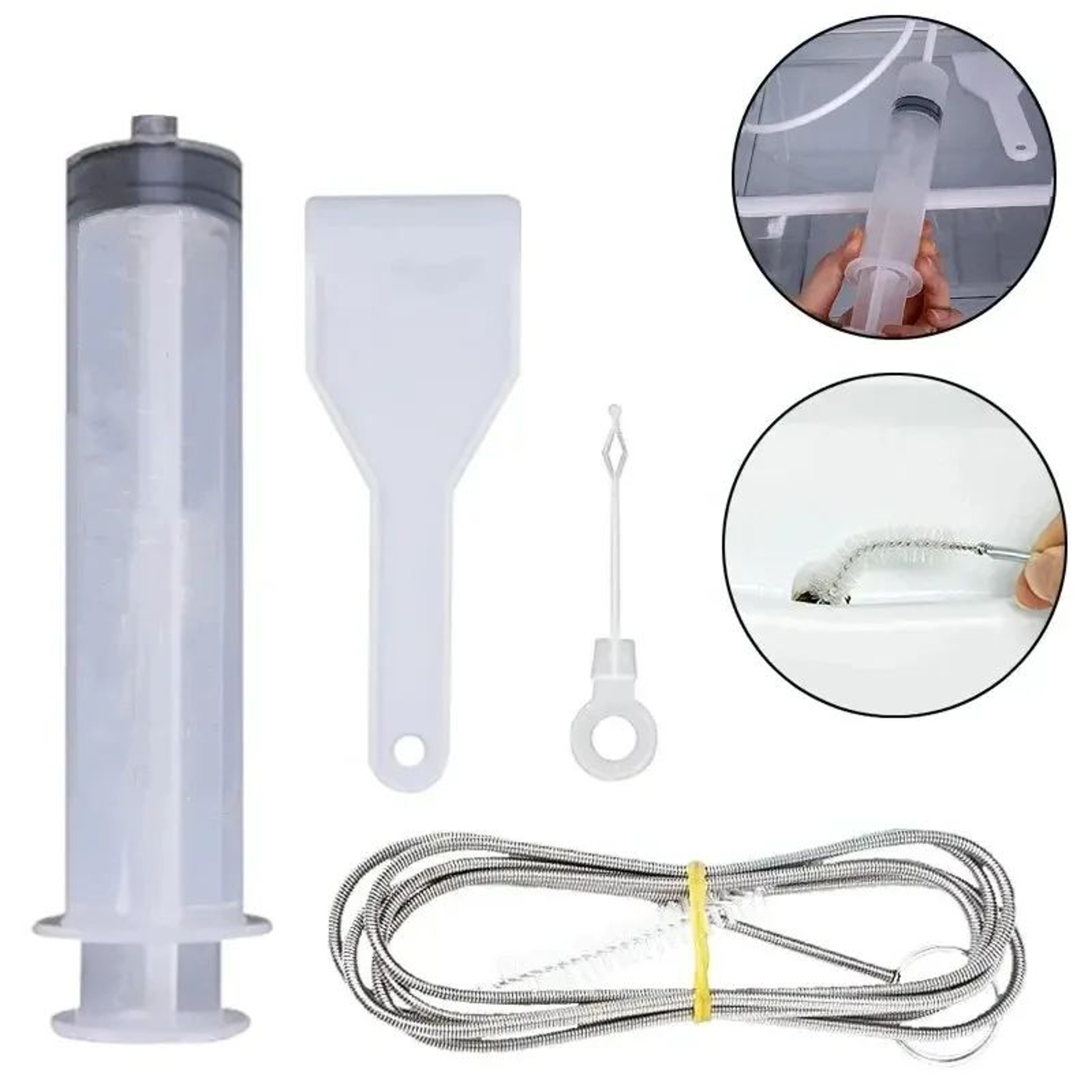 Premium Refrigerator Drain Hole Cleaning Kit  MultiSize Flexible Brushes  Water Outlet Clog Remover 1