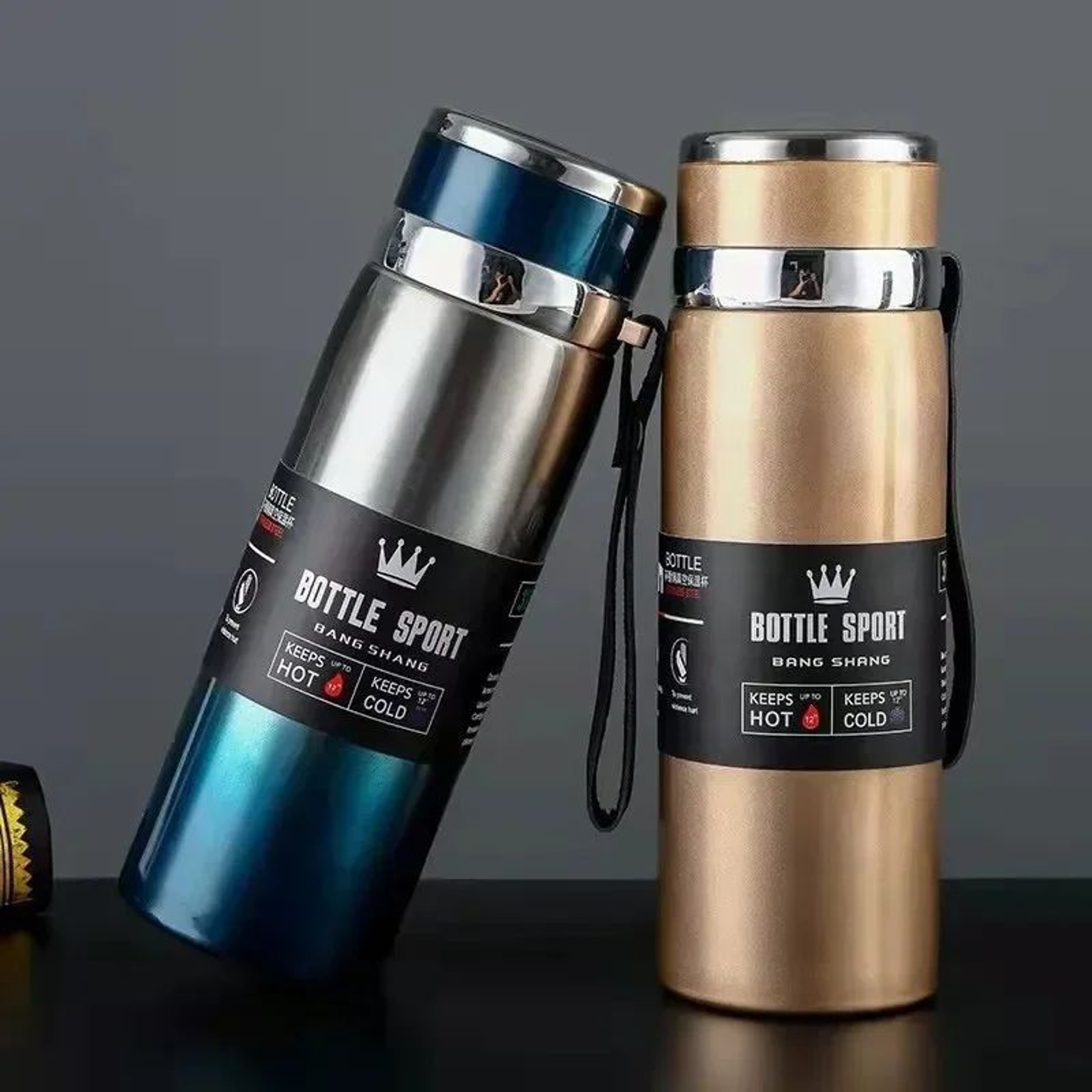 1L Stainless Steel Thermal Water Bottle  Vacuum Insulated Thermos For Hot  Cold Drinks 2