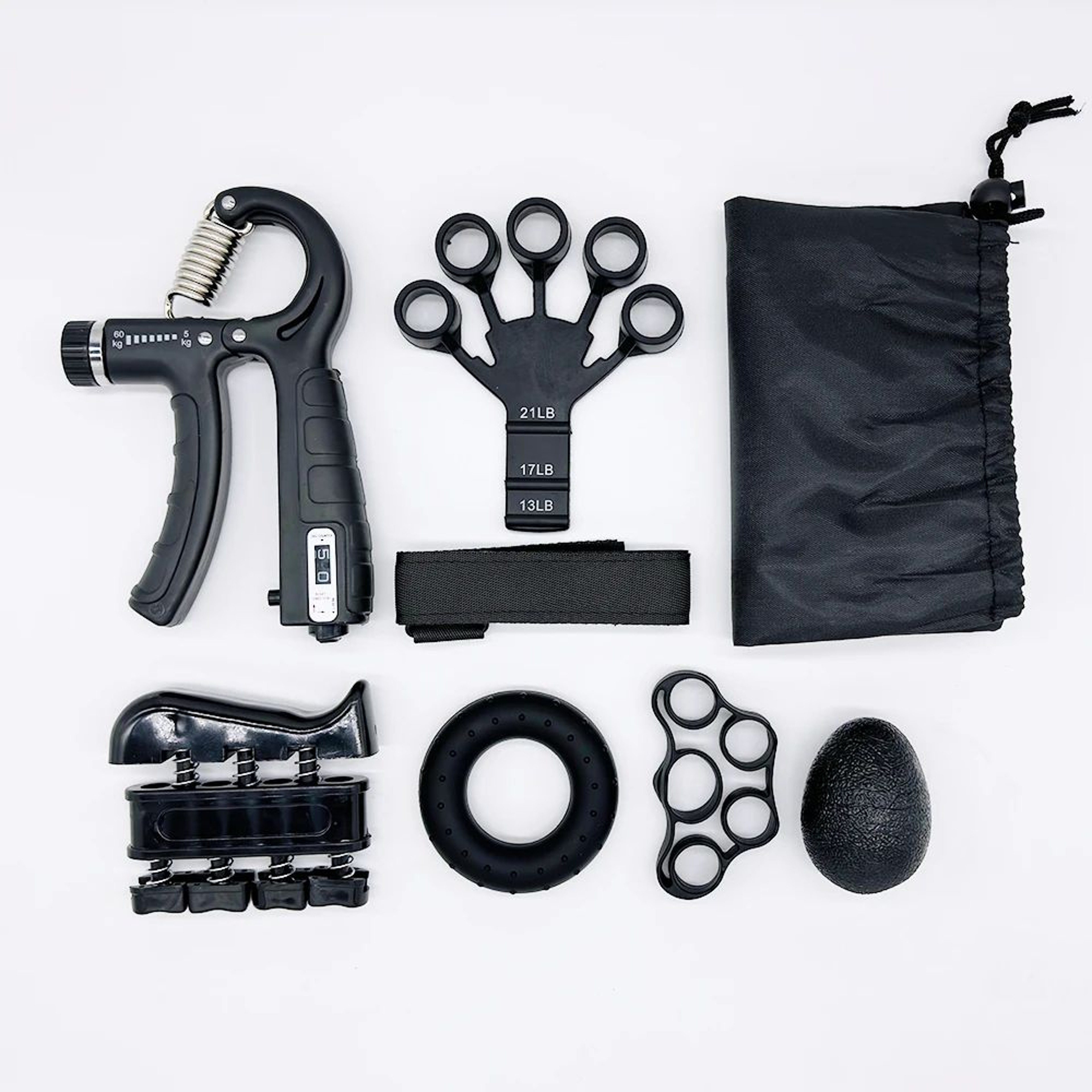 GripForce Adjustable Hand Grip Strengthener  Countable RType Finger  Wrist Trainer 6