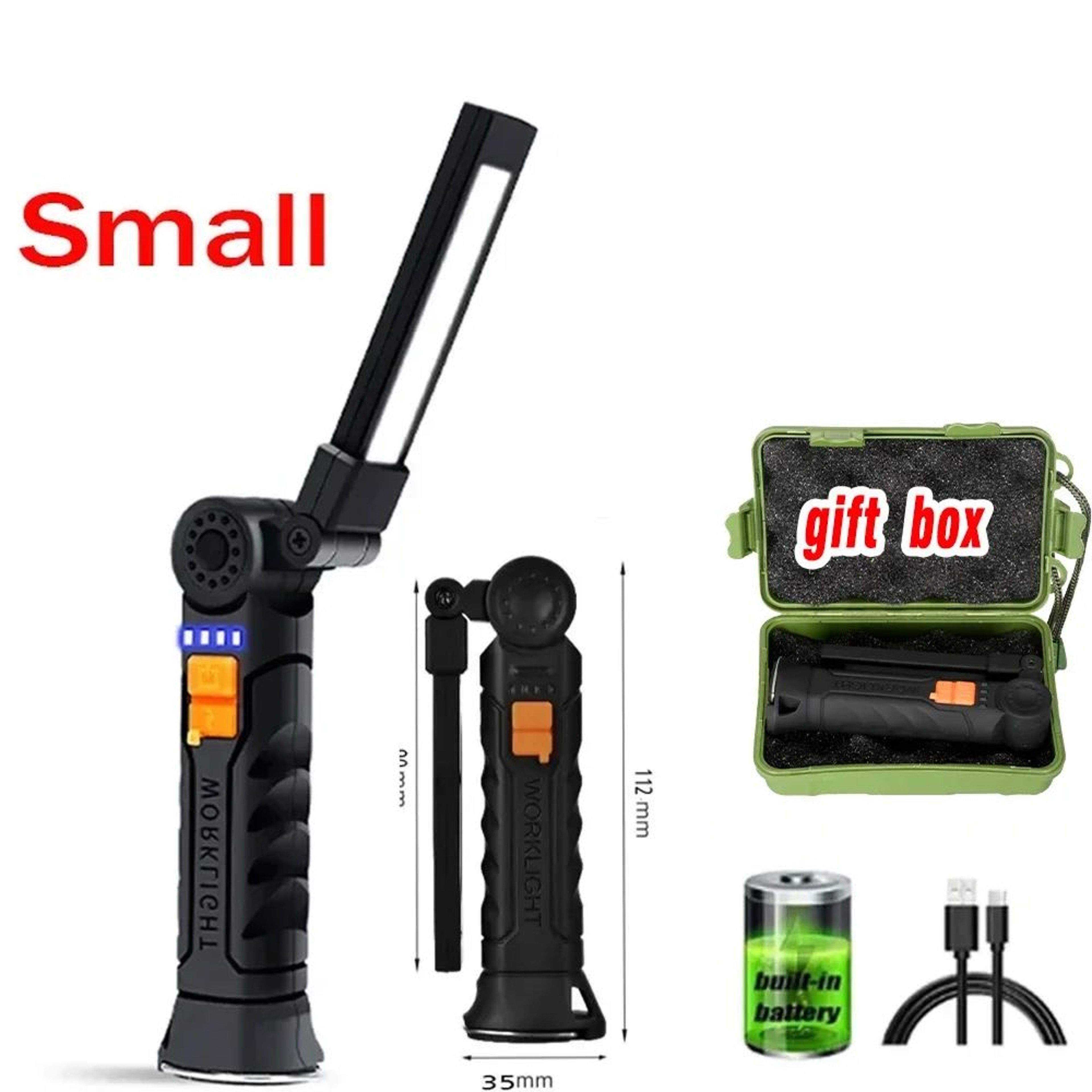 WorkBeam COB LED Work Light  USB Rechargeable Inspection Lamp With Magnet  Hook 7