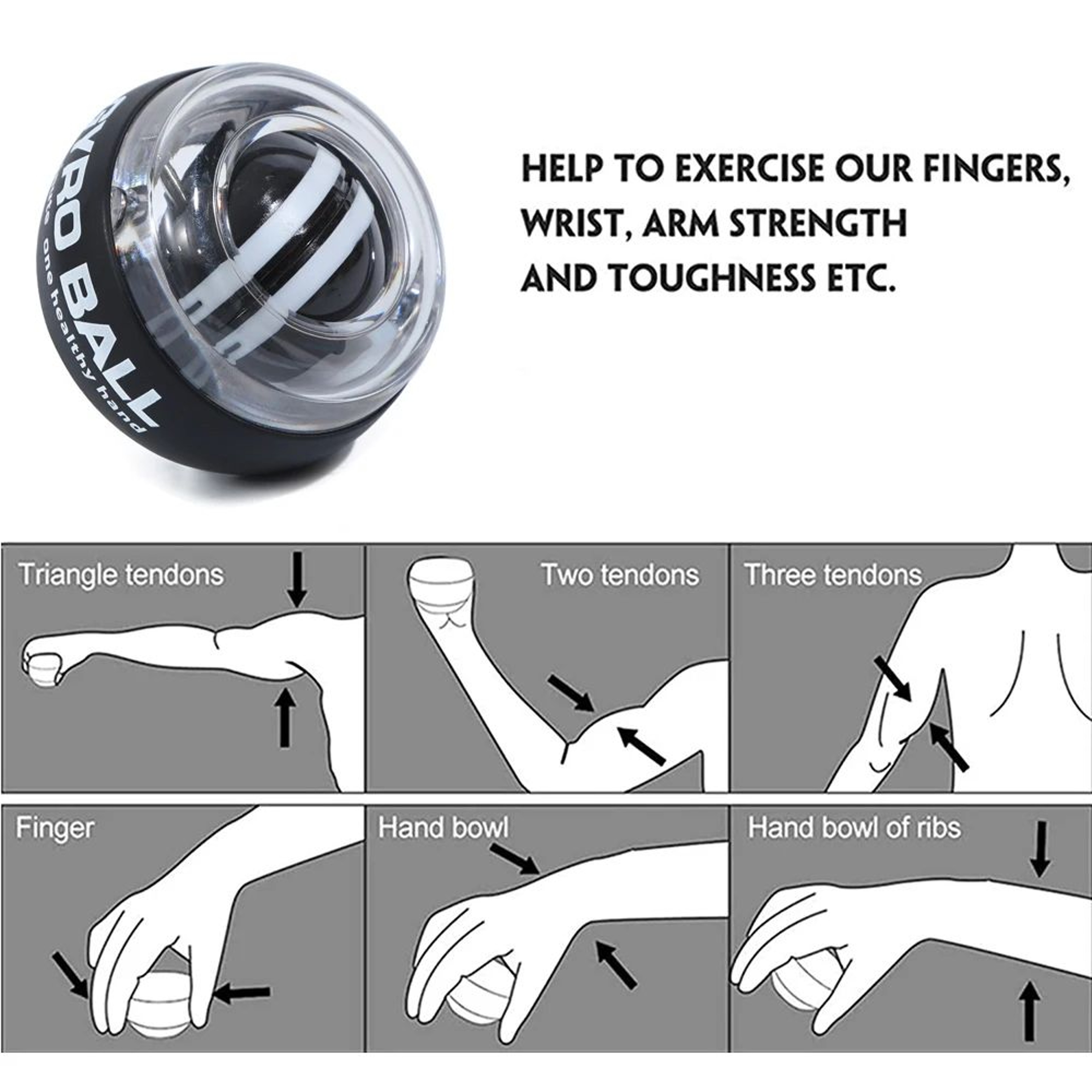 Pro Power Spin Wrist Gyro Strength Trainer  AutoStart Forearm  Grip Exerciser For Wrist Hand  Finge 2