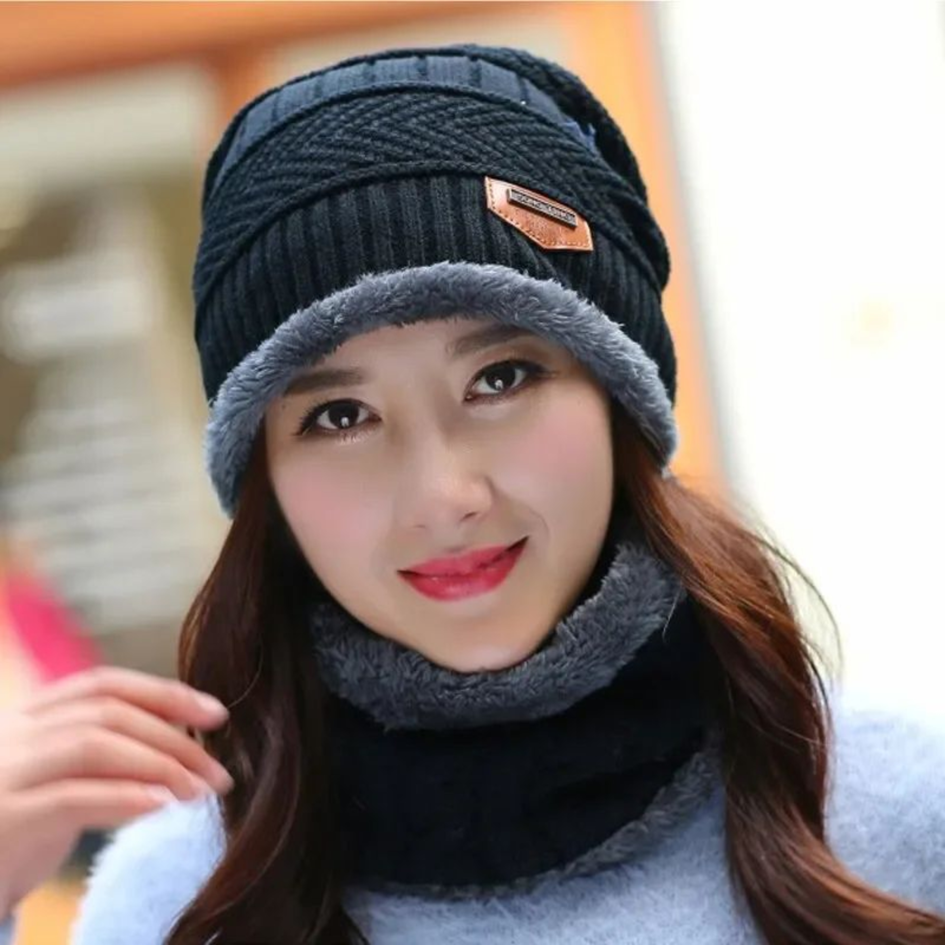 ThermaGuard Winter Beanie Scarf Combo  Fleece Knit Neck Warmer Hat 3