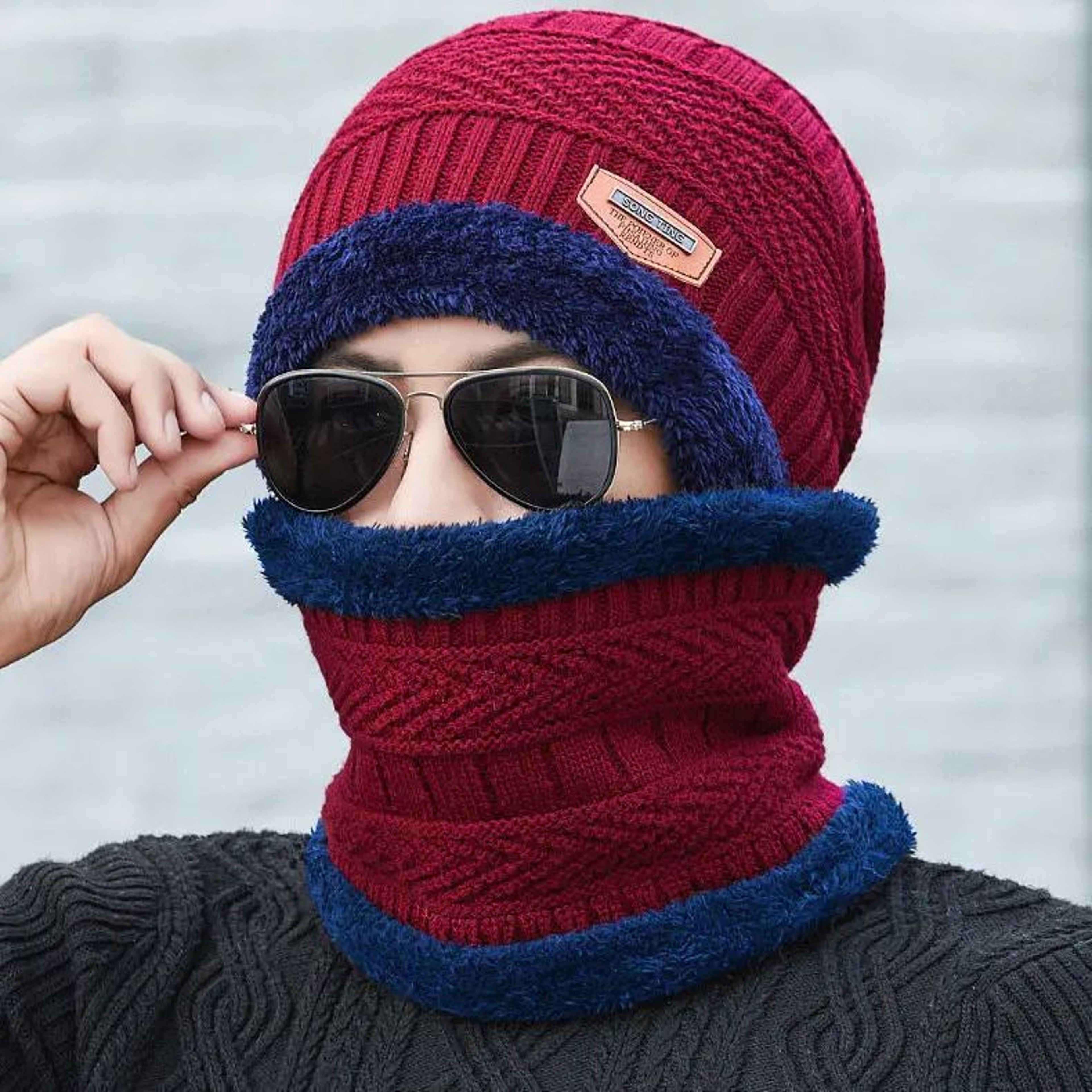 ThermaGuard Winter Beanie Scarf Combo  Fleece Knit Neck Warmer Hat 9
