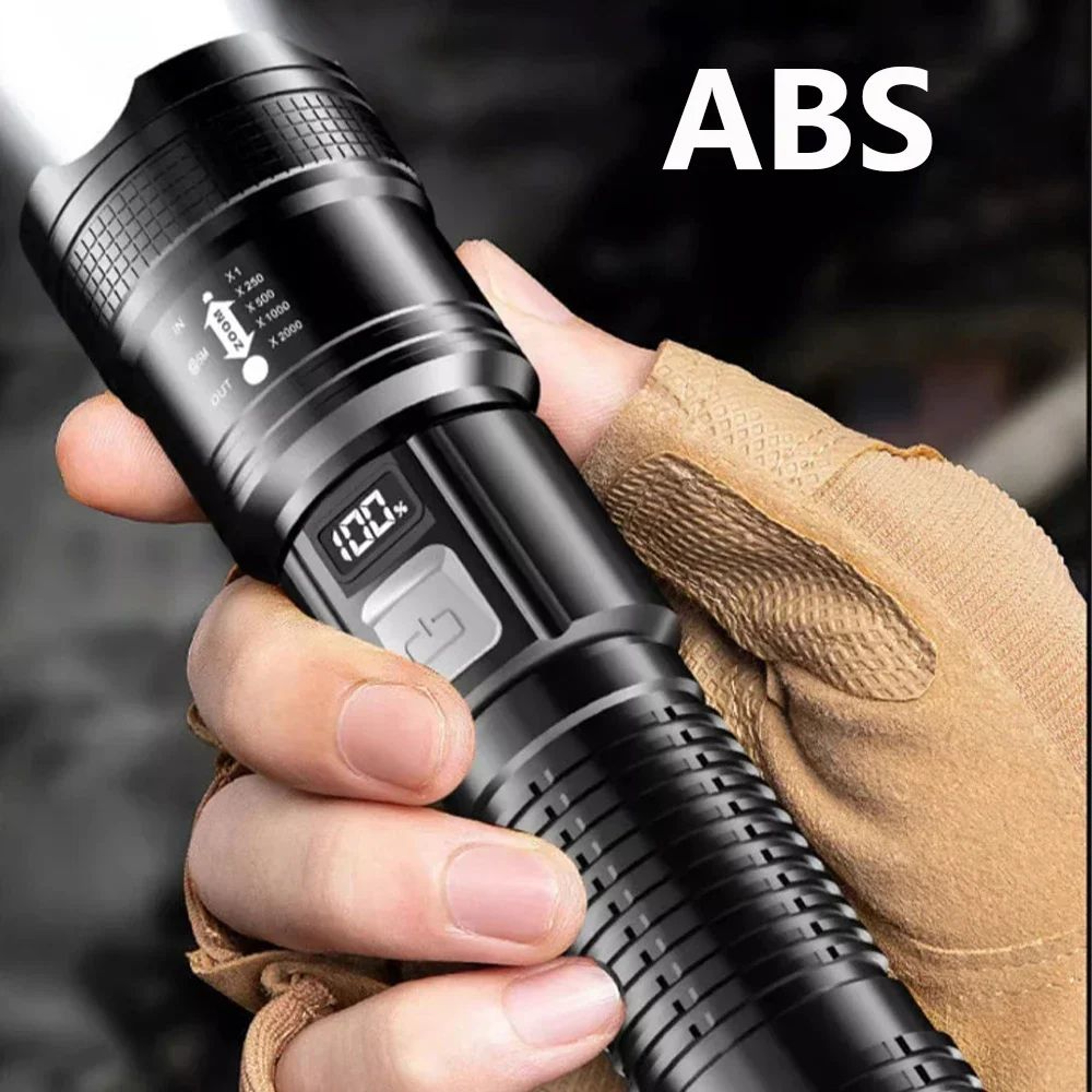 PowerBeam Tactical LED Flashlight With Digital Display  USB Recharge 5