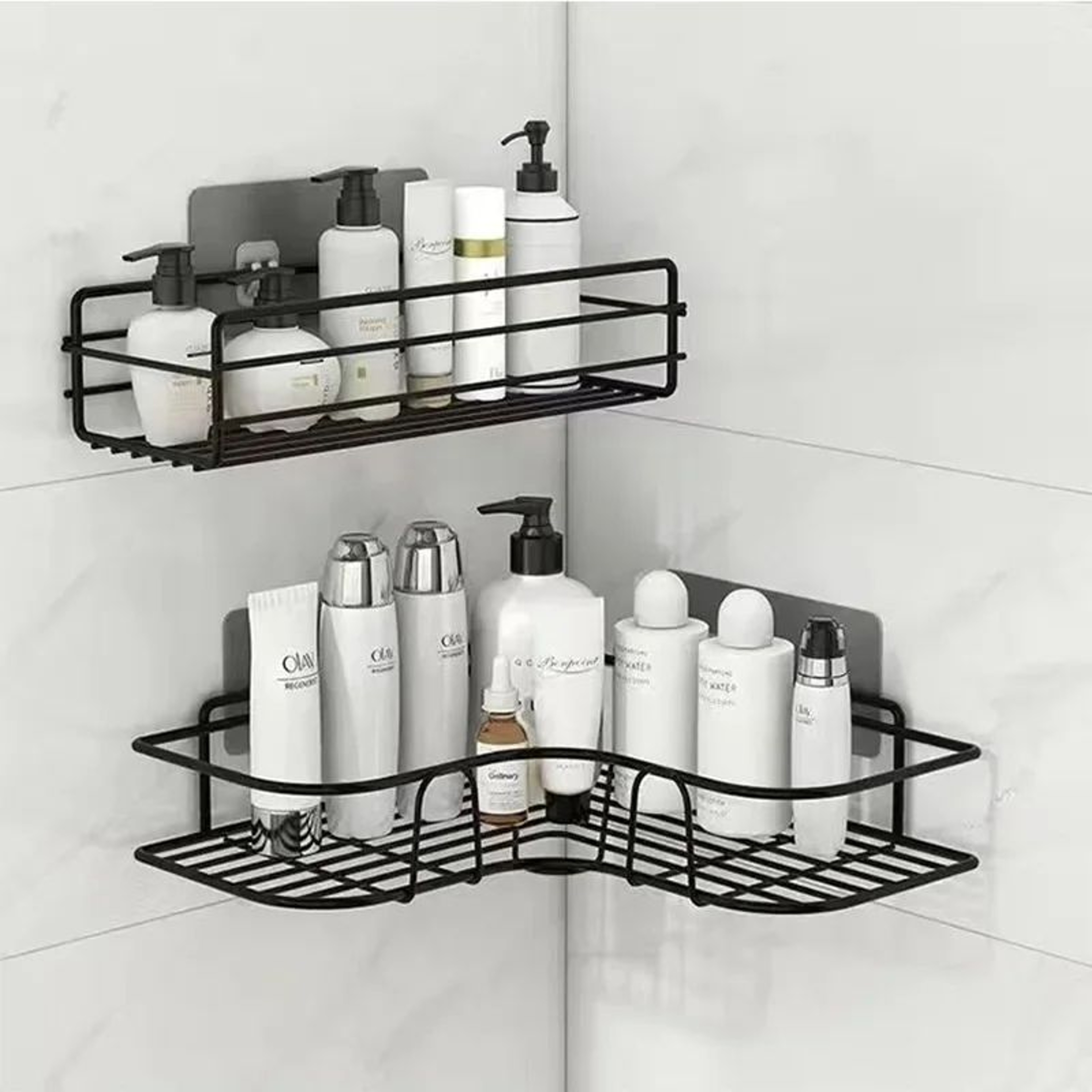SteelFlow Floating Wall Shelf  Metal Bathroom Storage Organizer For Kitchen  Home 0
