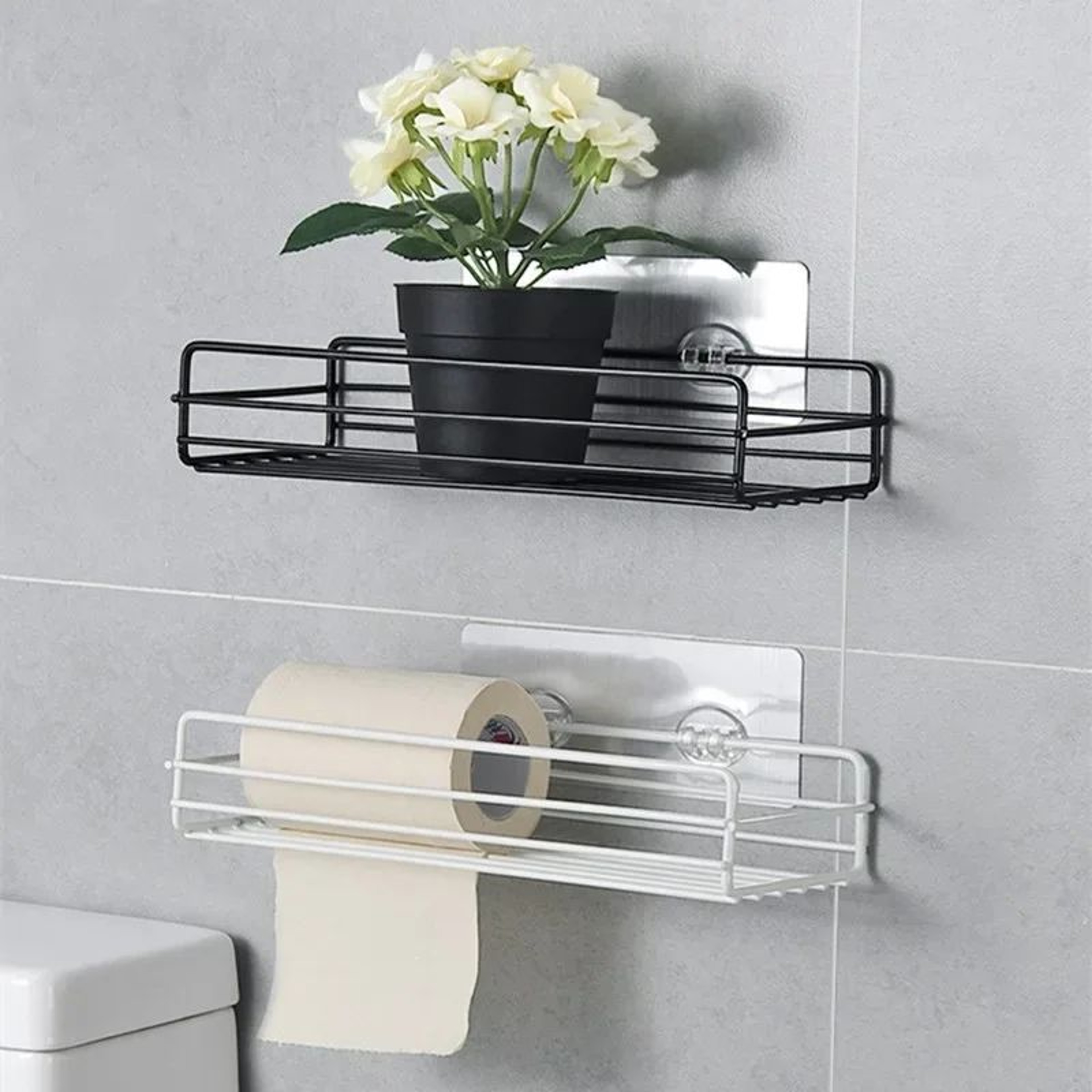SteelFlow Floating Wall Shelf  Metal Bathroom Storage Organizer For Kitchen  Home 2