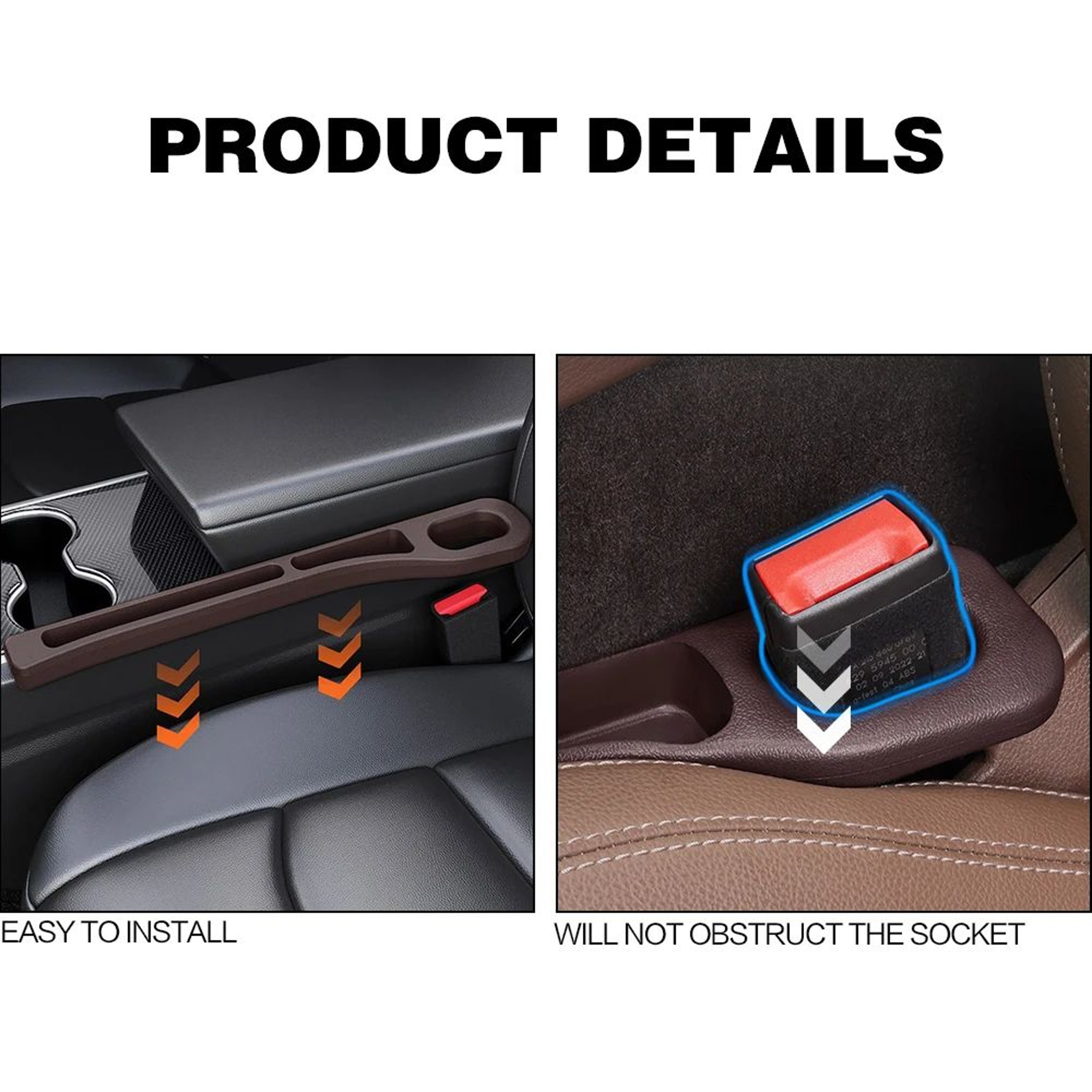 GapGuard Car Seat Gap Filler  Interior Crevice Organizer For Seats 2Piece Set 3