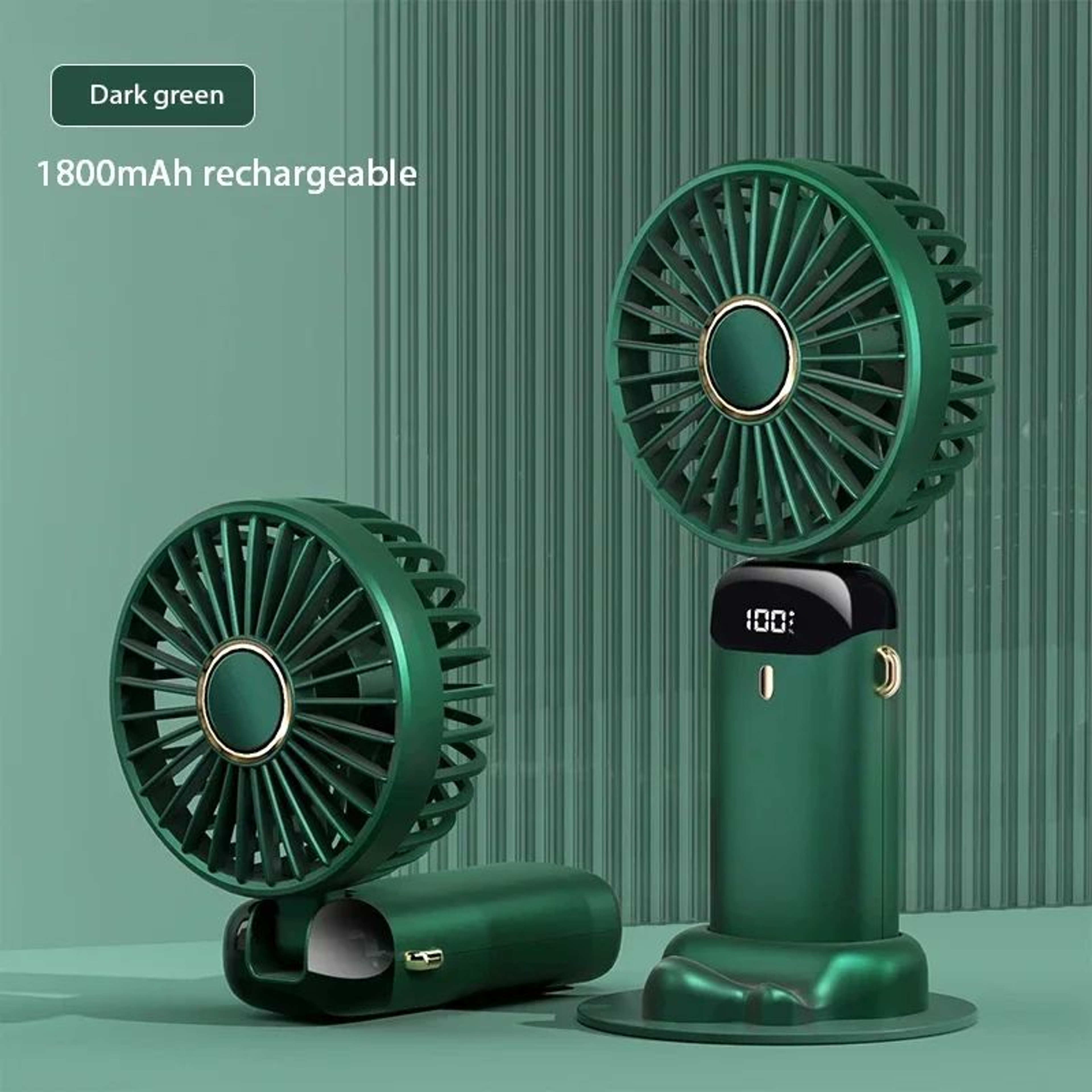 CoolFlex Portable Mini Fan  Foldable Neck Hanging USB Rechargeable Fan With Display 3