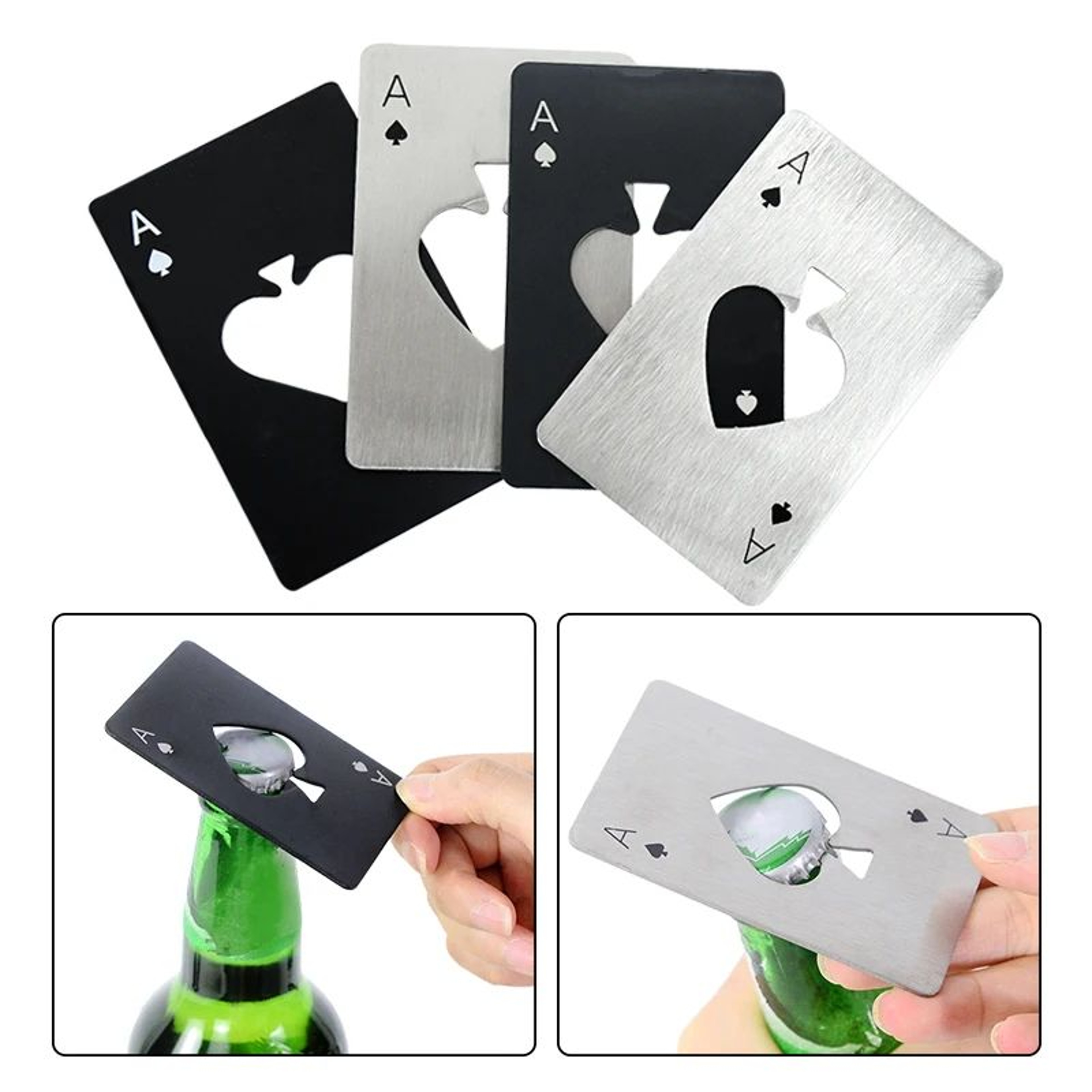 CardAce Poker Bottle Opener  Credit Card Size Stainless Steel Beer Opener 4