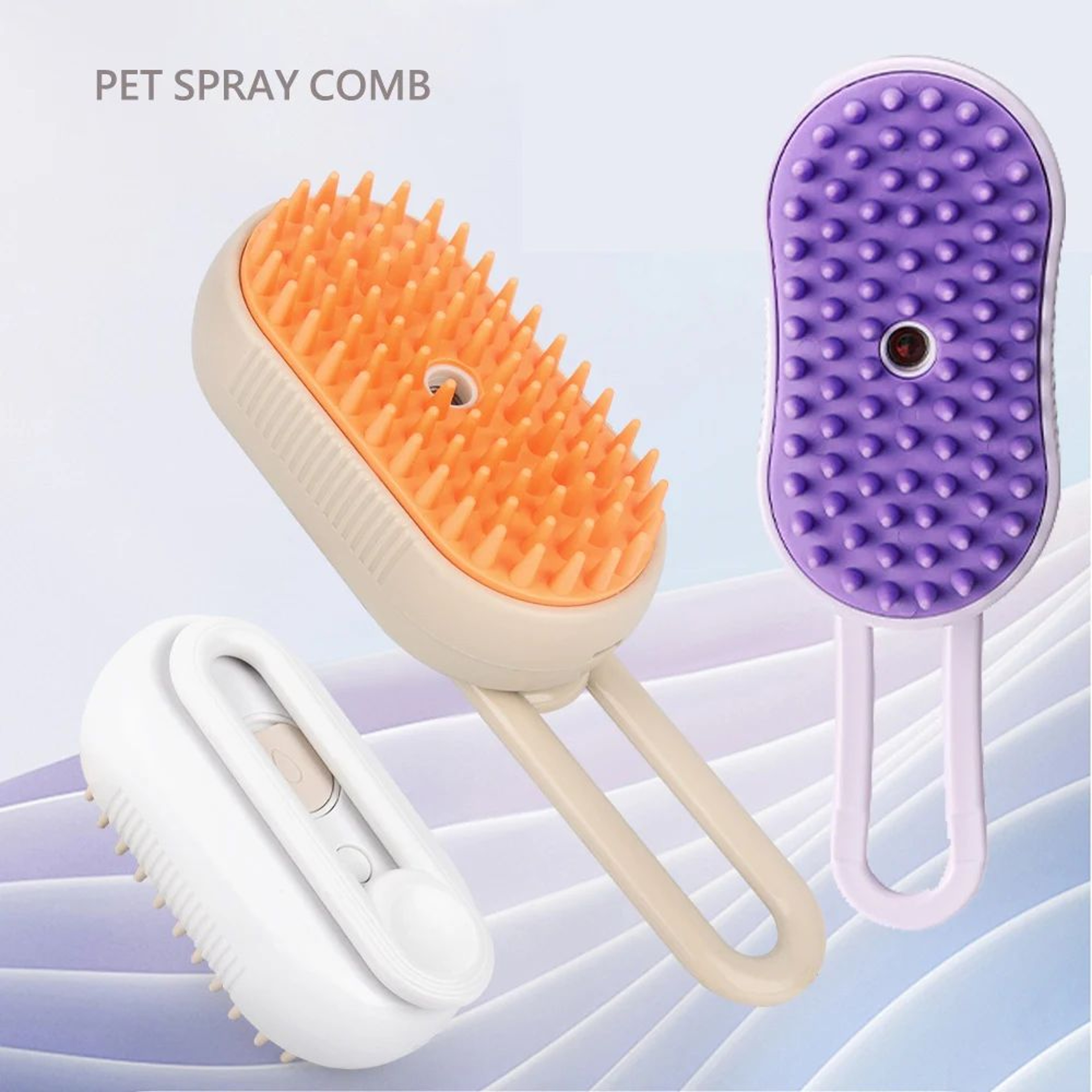 SteamSoft Pet Grooming Brush  Cat Dog Spray Comb With Massage  Hair Removal 2