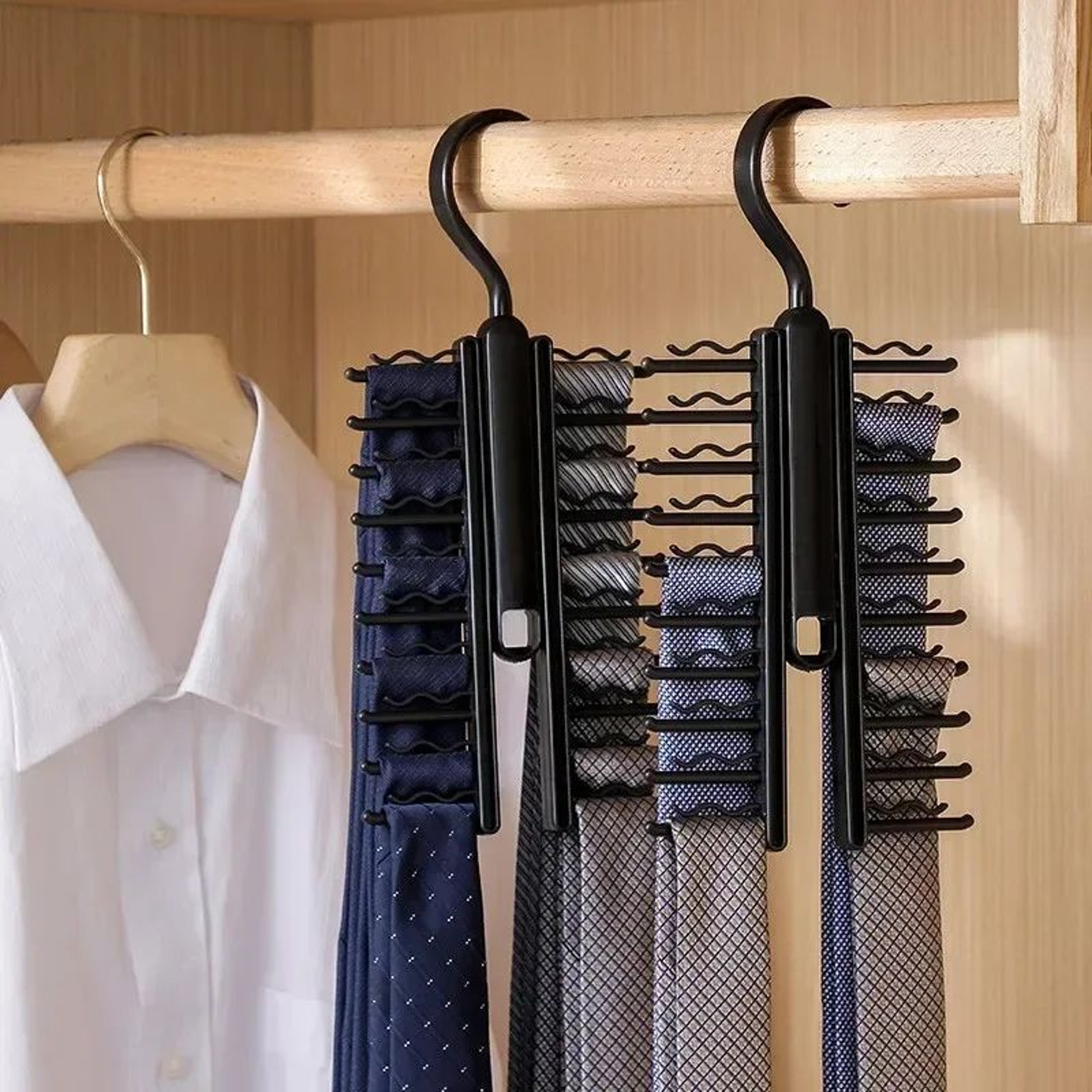 SpinStore Rotating Tie Organizer  Tie Hanger With 20 Hooks For Neckties  Belts 4