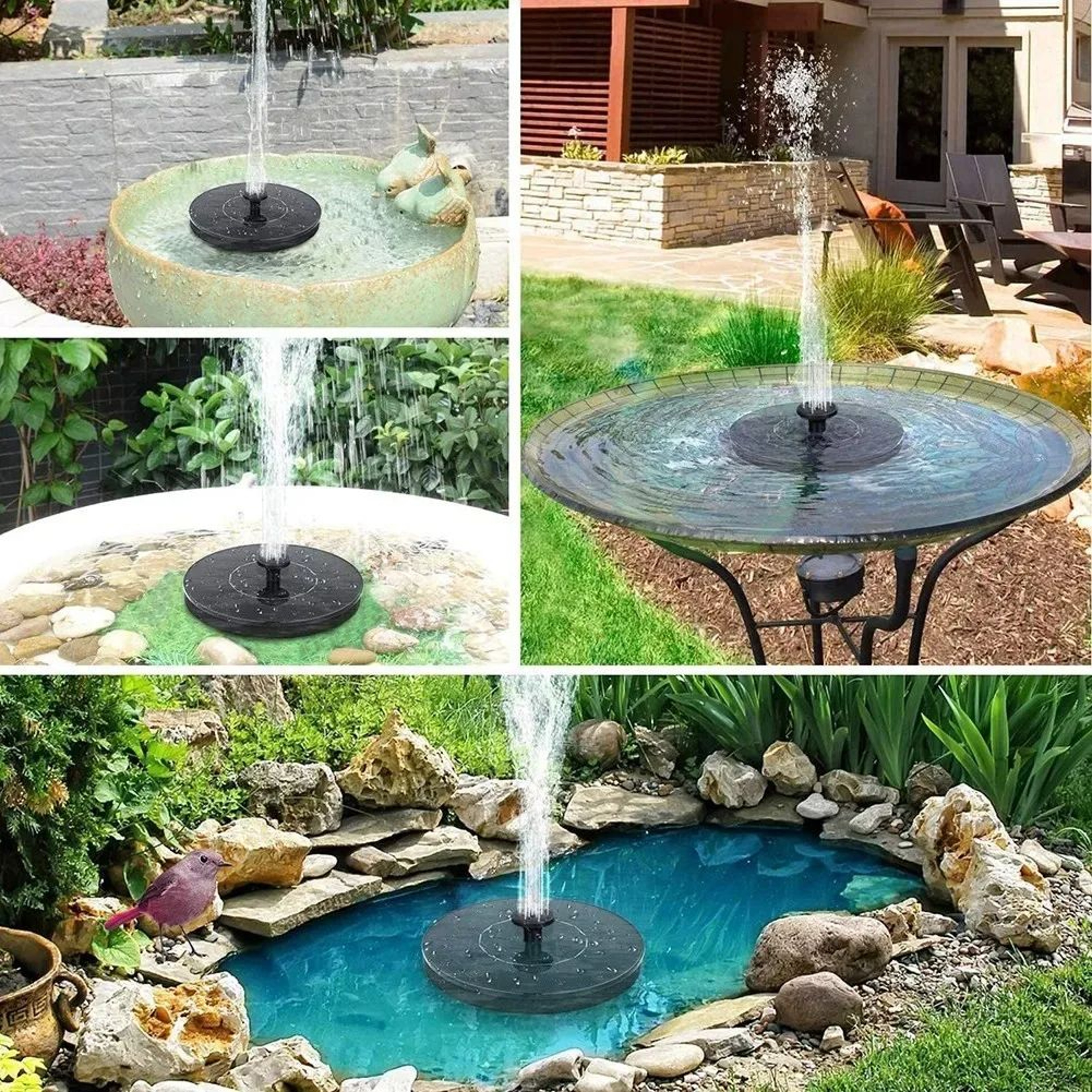 Solar Floating Fountain Pump For Bird Baths  Ponds  Eco Garden Water Feature 1318cm 3