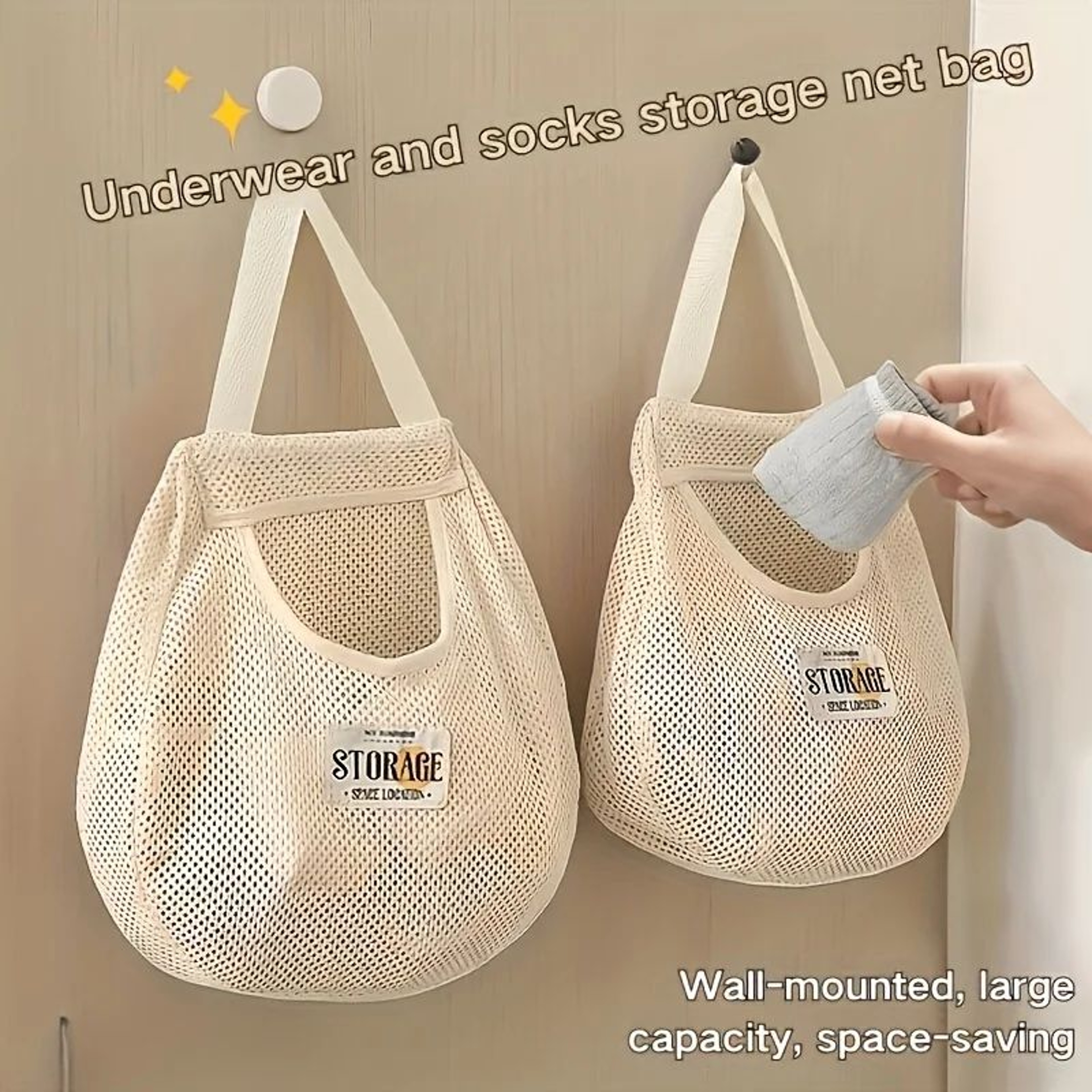 Hanging Sock Organizer Storage Bag  SpaceSaving Closet  Drawer Organizer 12 Pcs 0