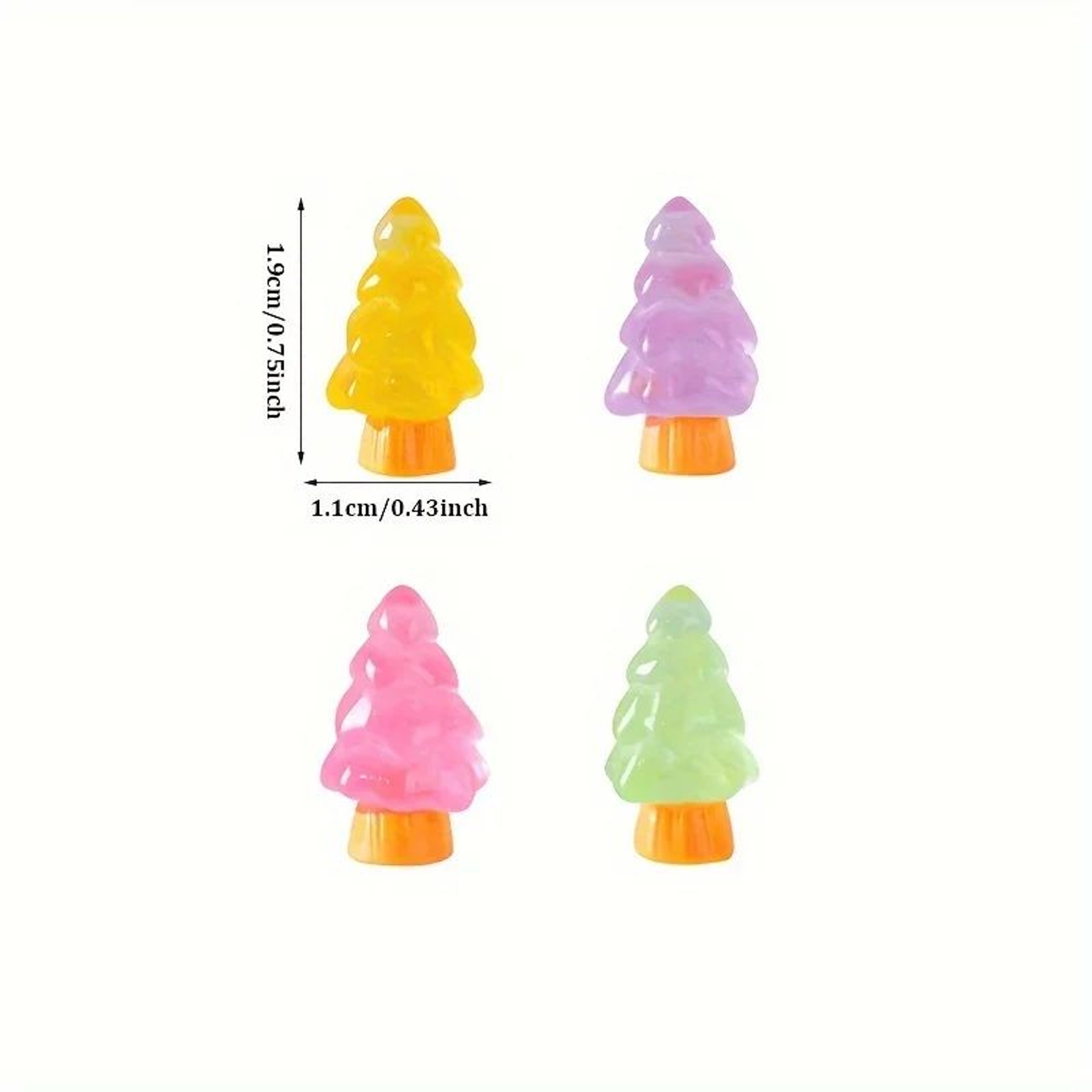 GlowintheDark Christmas Mini Ornaments  16Piece Resin Tree  Tabletop Decor Set 5
