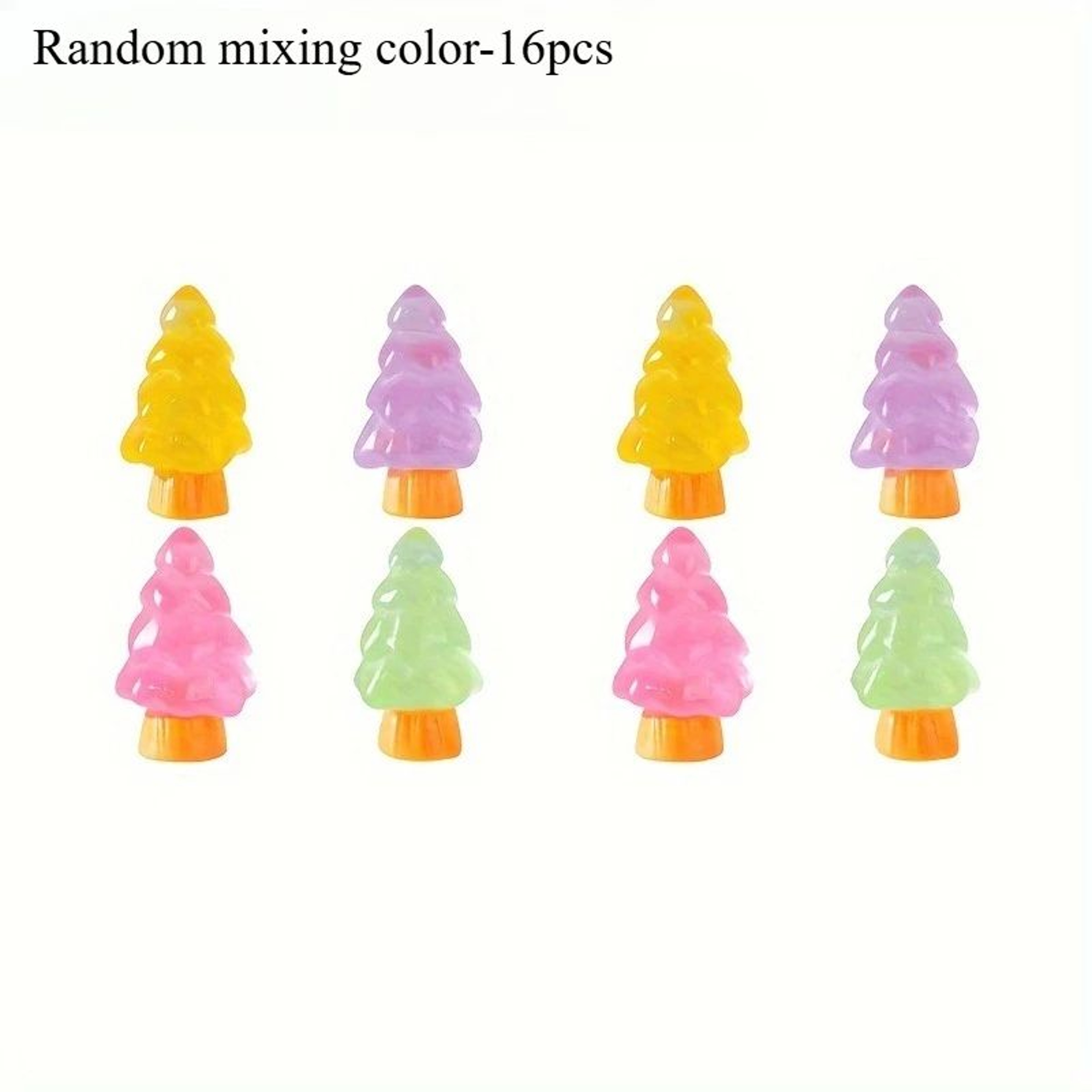 GlowintheDark Christmas Mini Ornaments  16Piece Resin Tree  Tabletop Decor Set 6