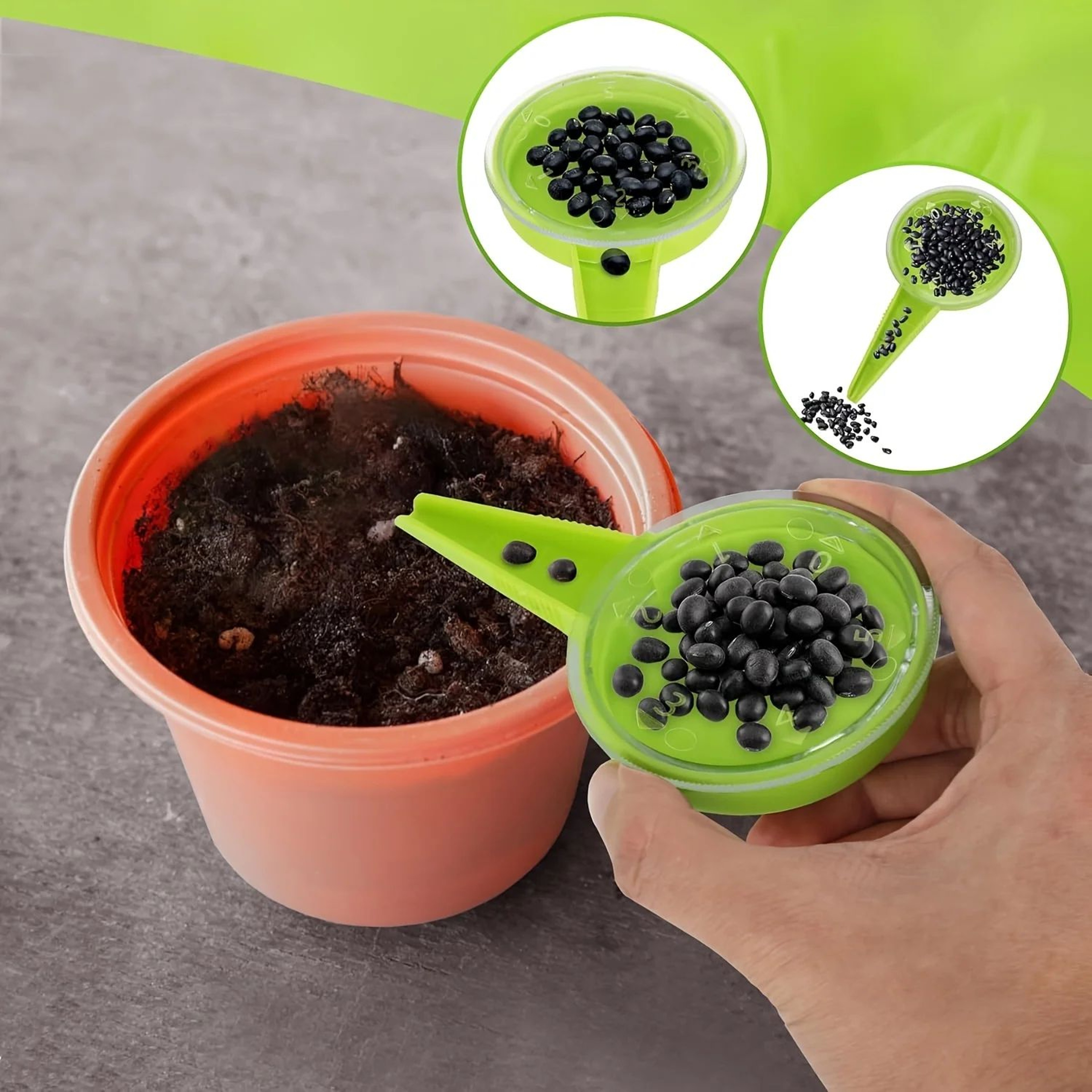 12Piece Gardening Tools Set With Adjustable Seed Dispenser  Manual Planter Kit For Small Pots 4