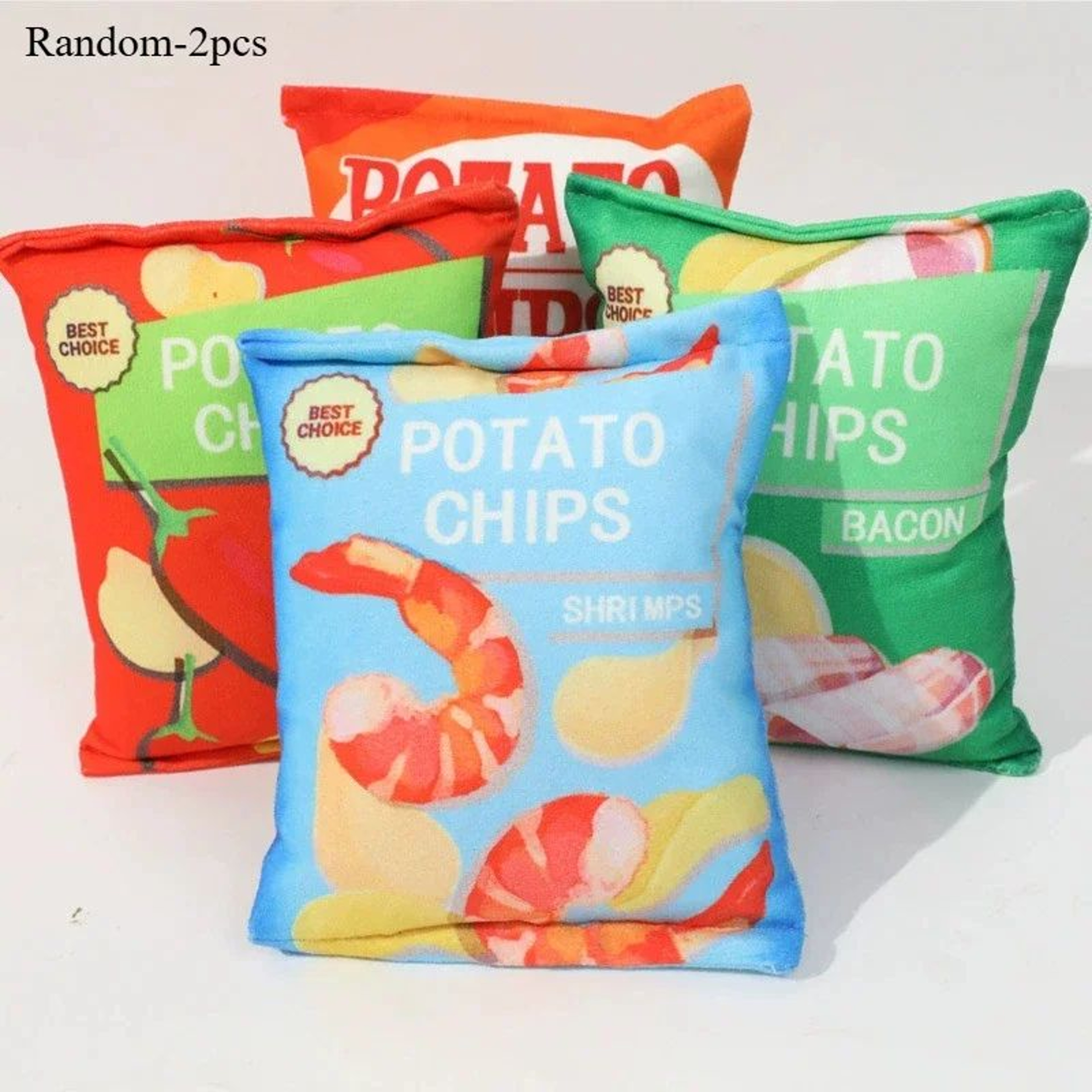 Funny Crisps Plush Dog Toys  2Pack Squeaky Chew Toys For Small  Medium Dogs 6