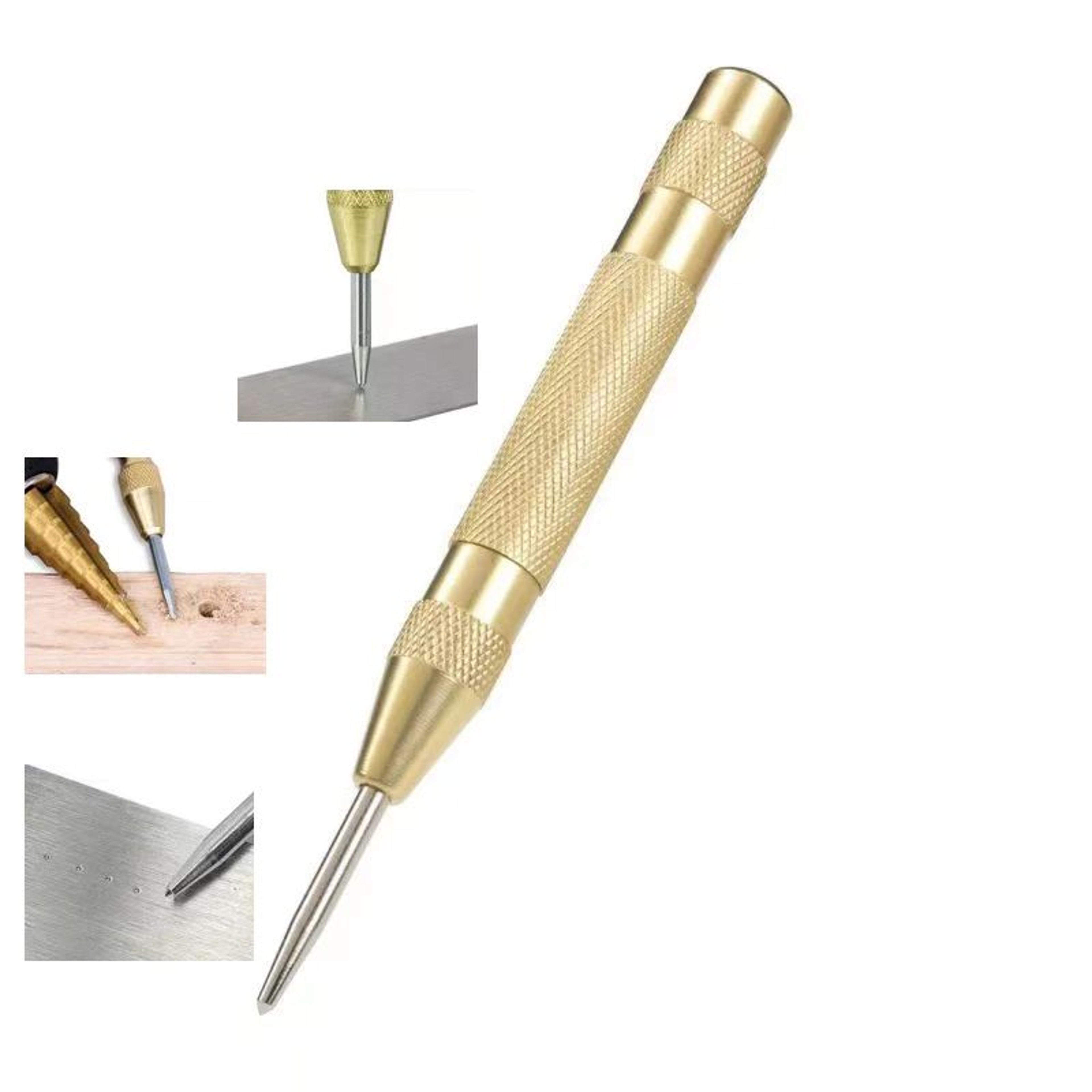 Precision HSS Automatic Center Punch Tool  HeavyDuty SpringLoaded Marking Punch For Metal Wood  Gla 0