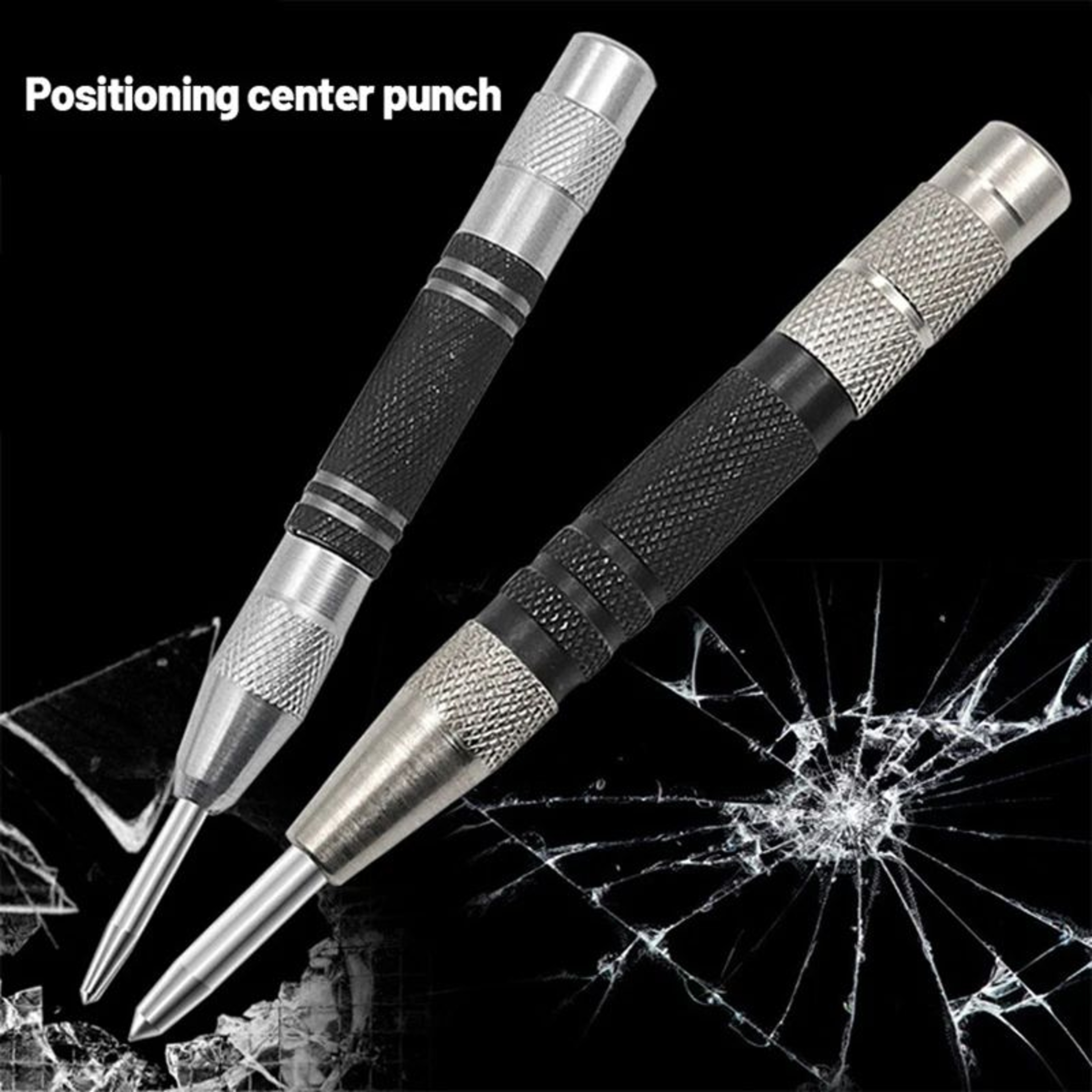 Precision HSS Automatic Center Punch Tool  HeavyDuty SpringLoaded Marking Punch For Metal Wood  Gla 2