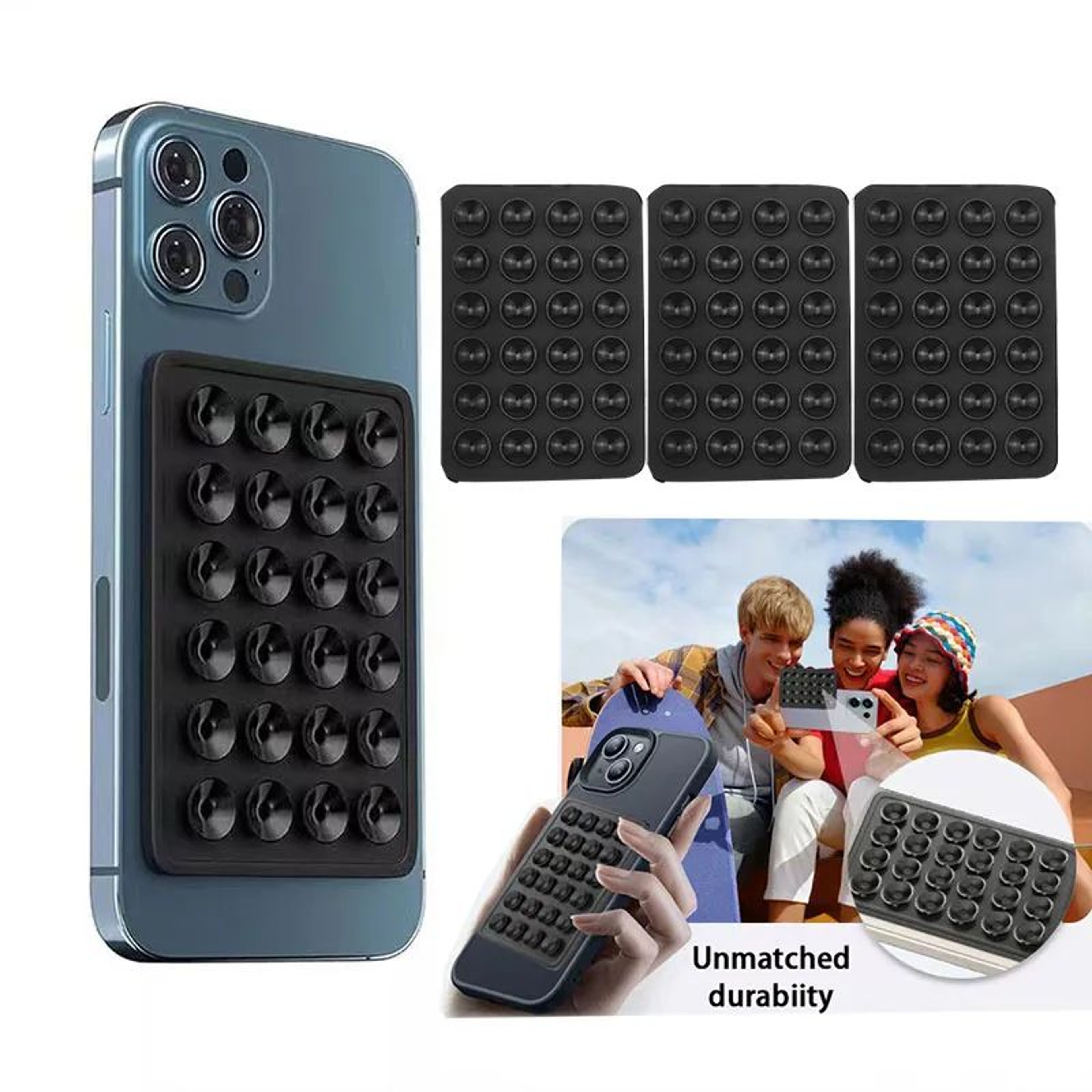 Multifunction Silicone Suction Cup Phone Holder Case  AntiSlip StickOn Mobile Mount 1