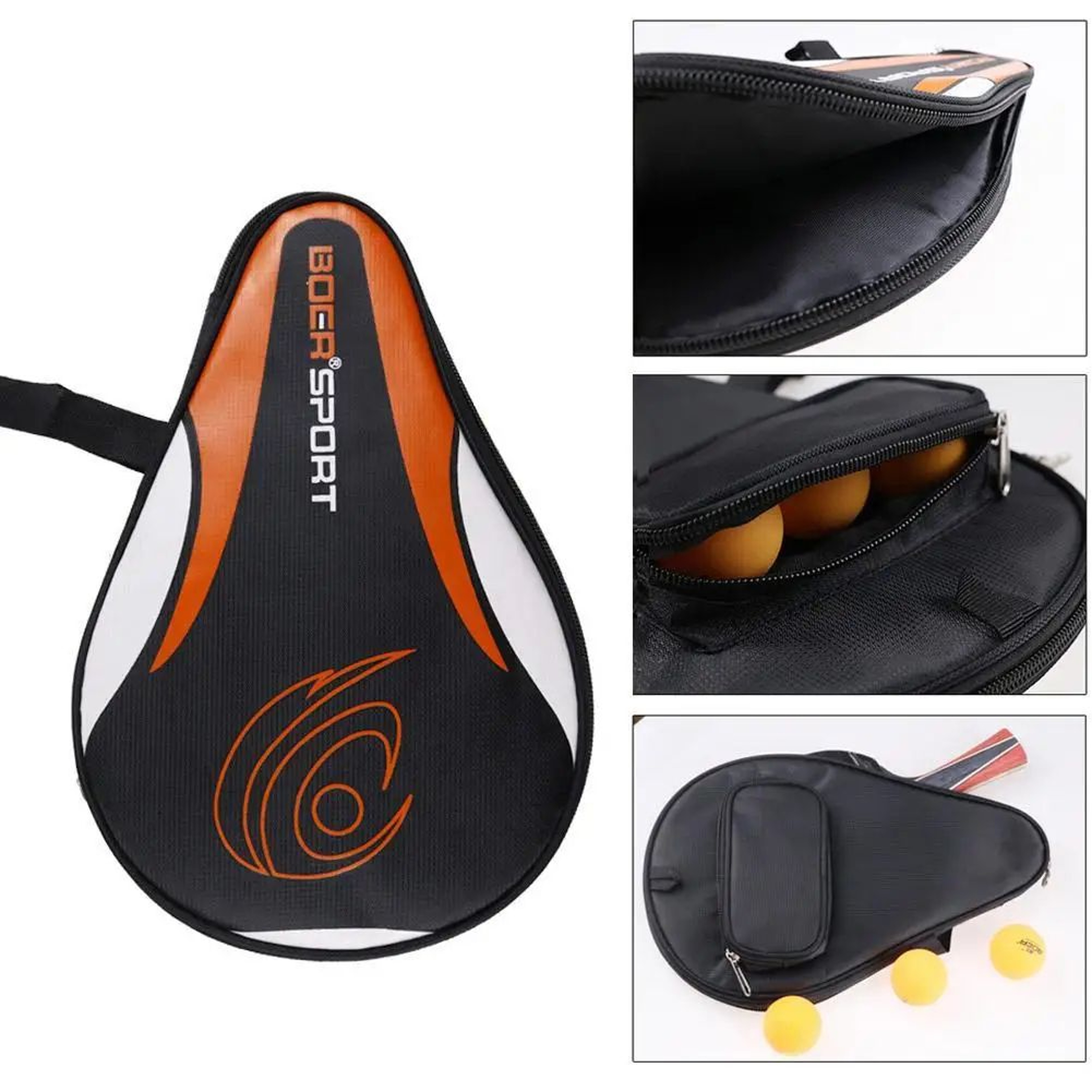 Protective Table Tennis Racket Case  Lightweight Ping Pong Paddle Bag With Padded Oxford Fabric 0