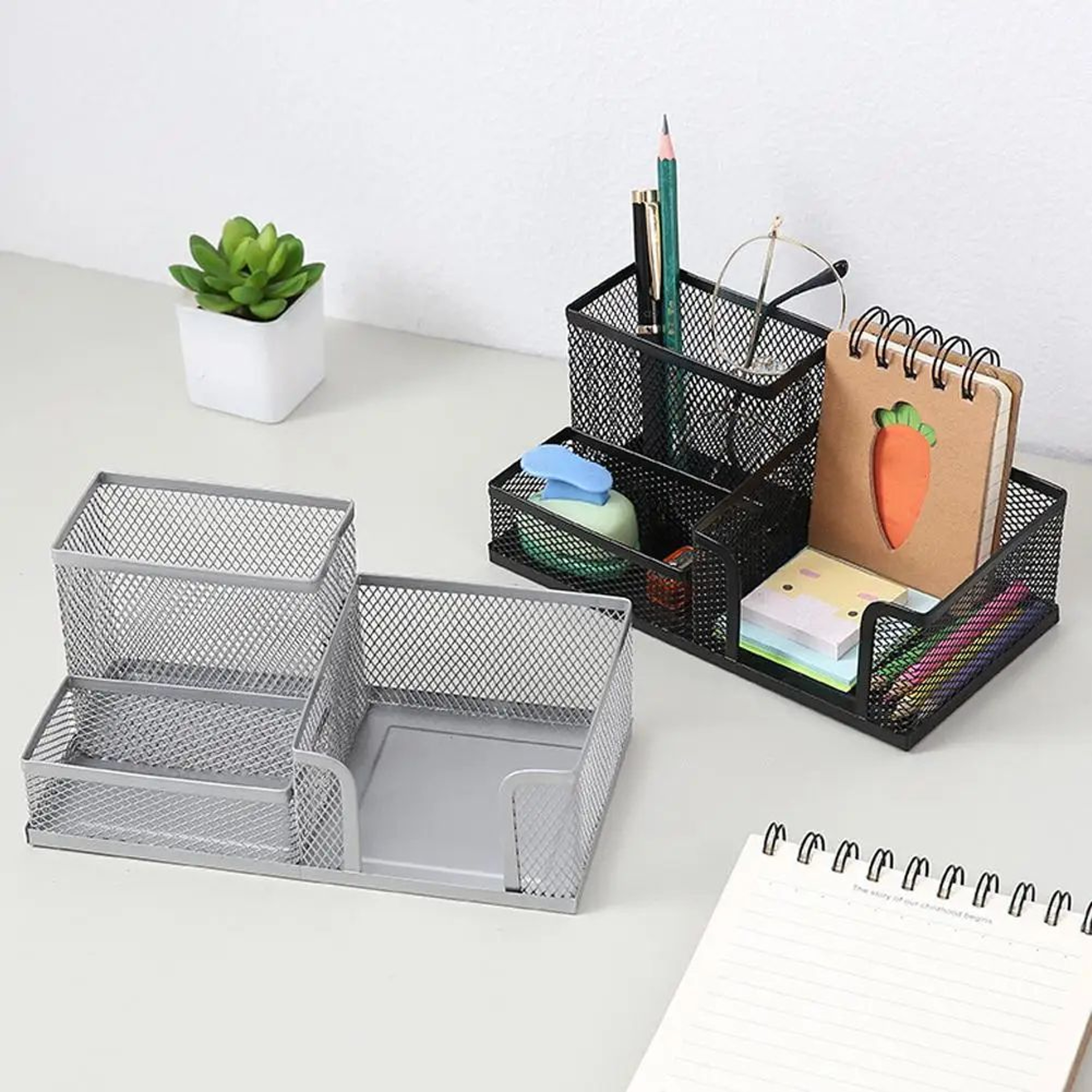 Modern Iron Metal Pen Holder  MultiCompartment Desk Organizer For Clean Stylish Workspaces 2