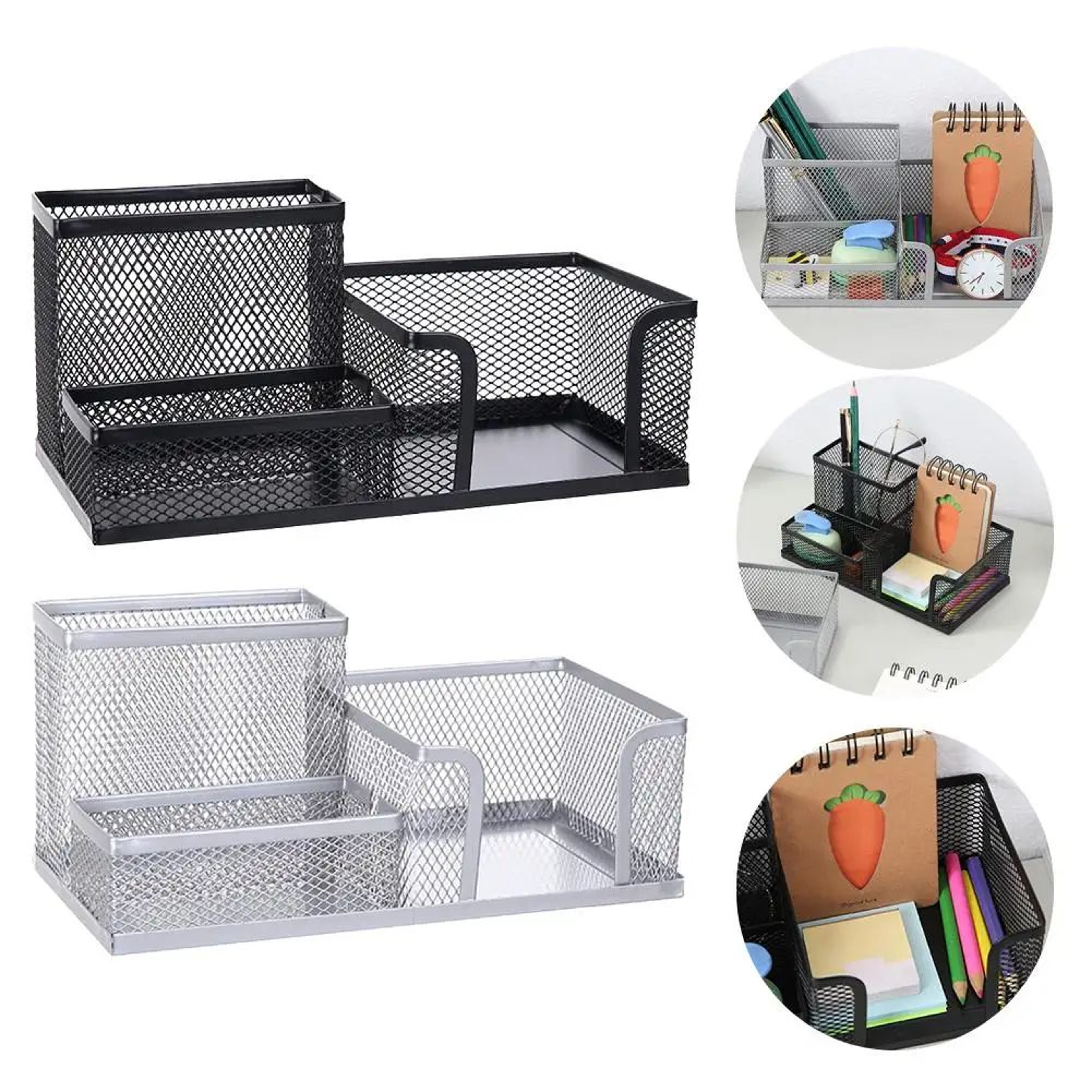 Modern Iron Metal Pen Holder  MultiCompartment Desk Organizer For Clean Stylish Workspaces 4