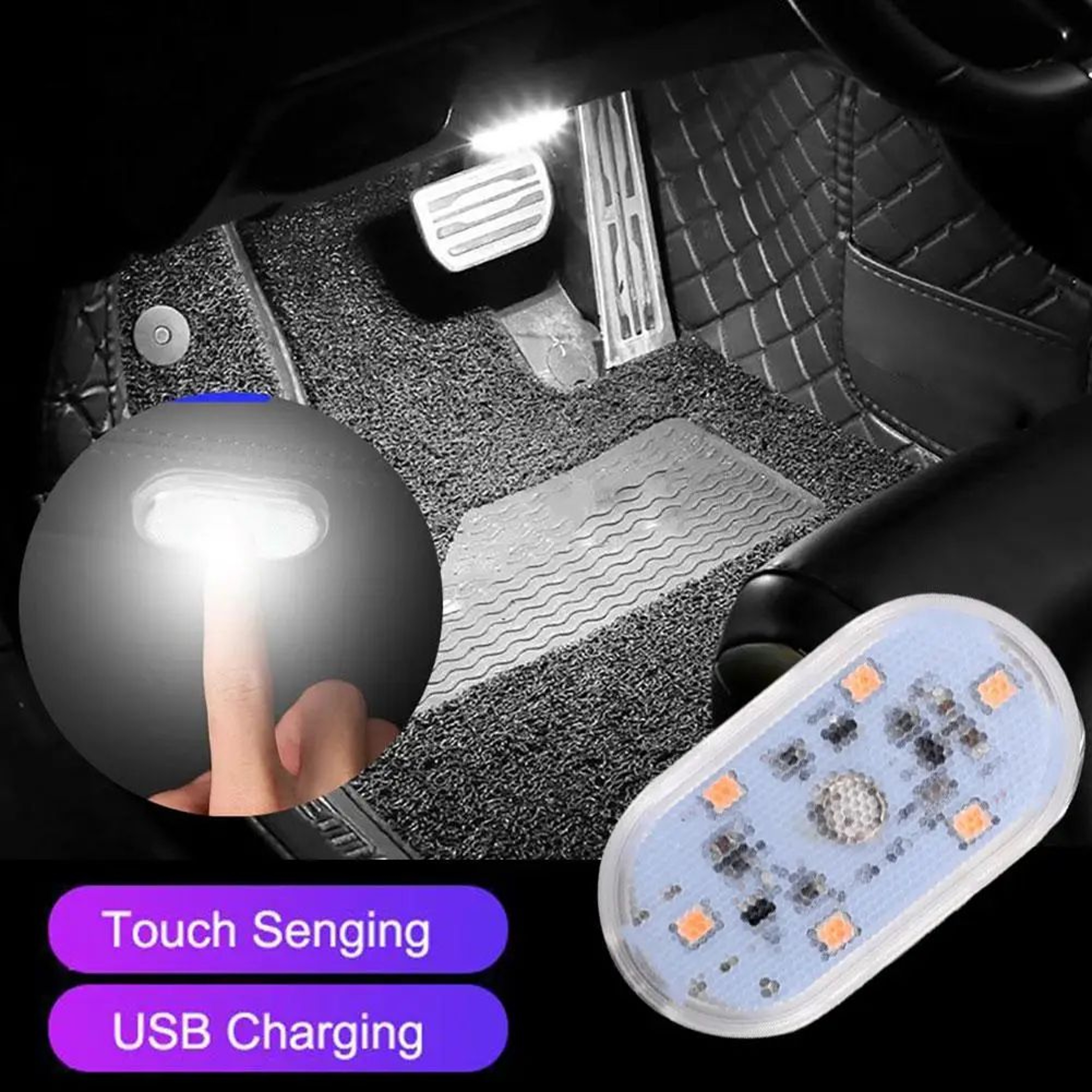 TouchGlow Car LED Reading Light  USB Touch Sensitive Car Light With Ambient  Emergency Modes 1
