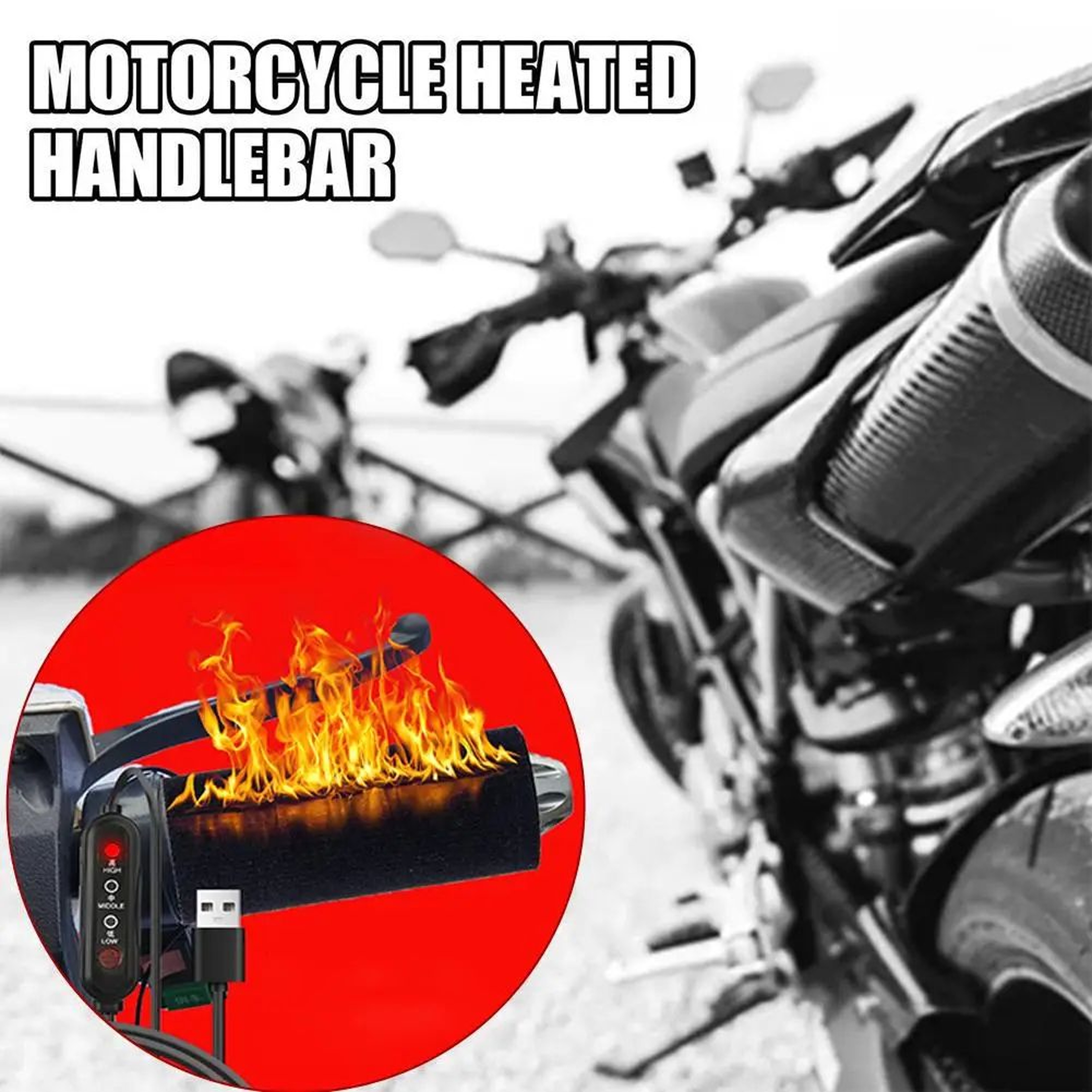 WarmRide Heated Motorcycle Handle Grips  USB Electric Handlebar Warmers For ColdWeather Riding 2