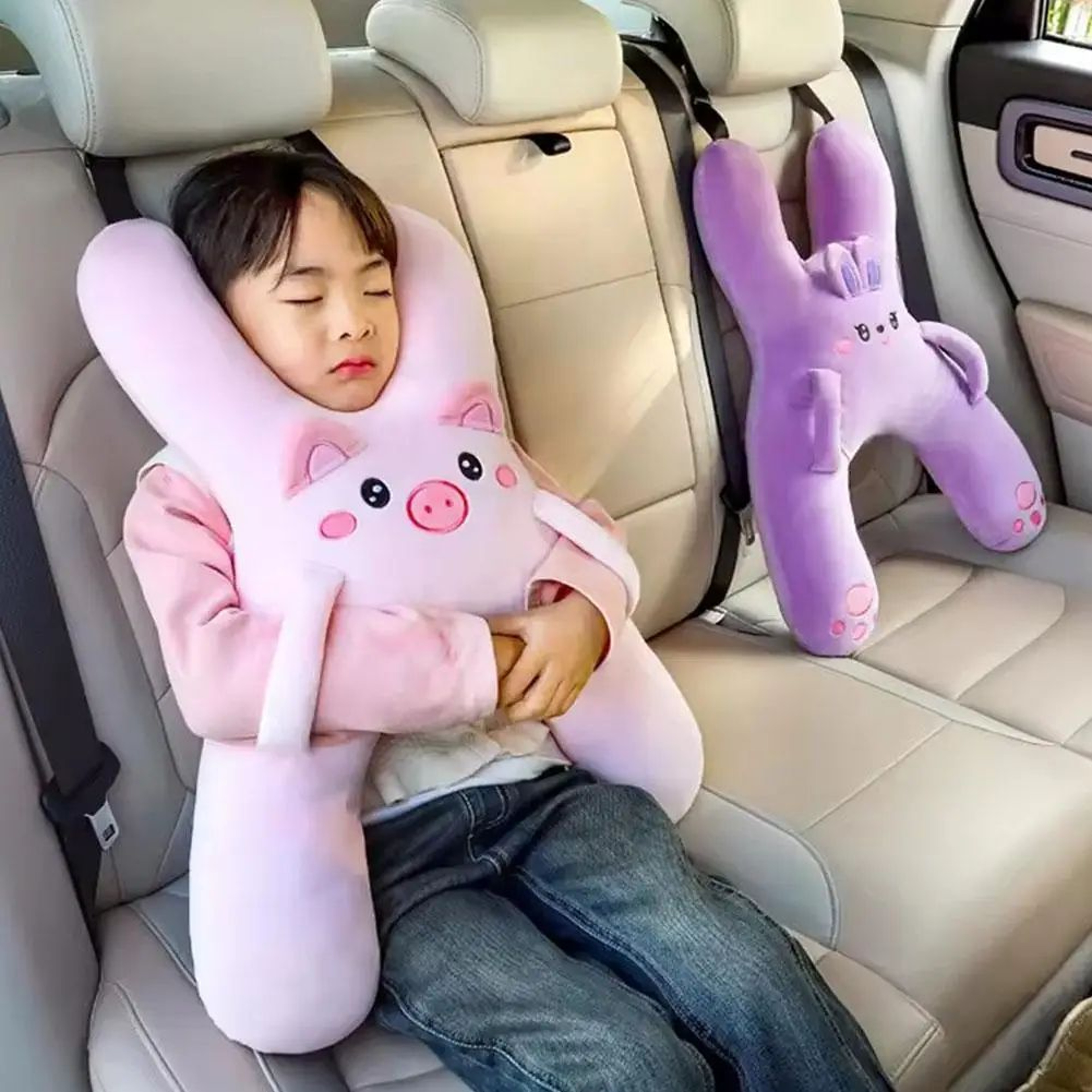 SnuggleRide Kids Car Neck Pillow  Cute Child Car Seat Headrest With Gentle Neck Support 2