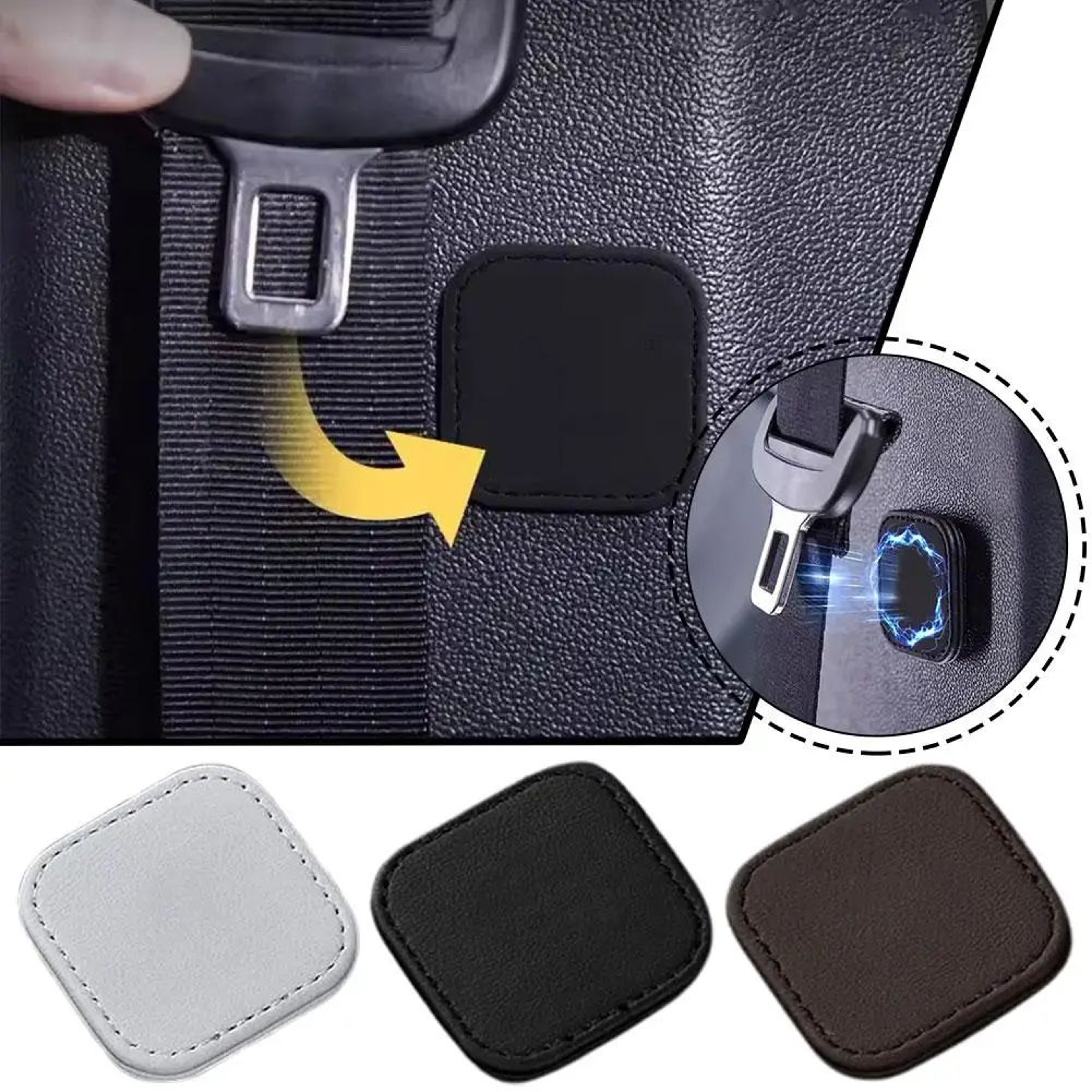 VelvetLock Car Seat Belt Clip  Magnetic Seat Belt Positioner 2Pack For A Quieter Neater Ride 1