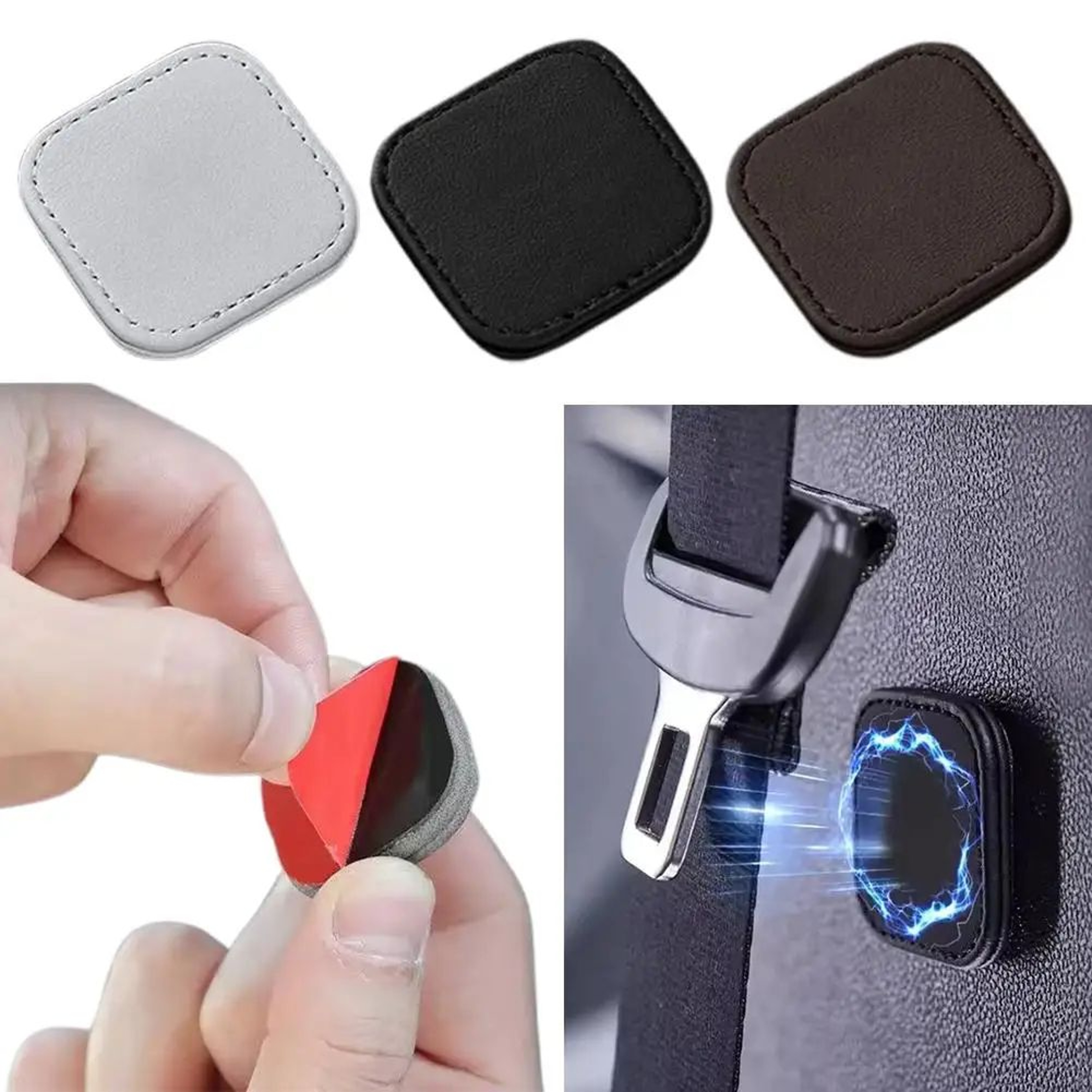 VelvetLock Car Seat Belt Clip  Magnetic Seat Belt Positioner 2Pack For A Quieter Neater Ride 2