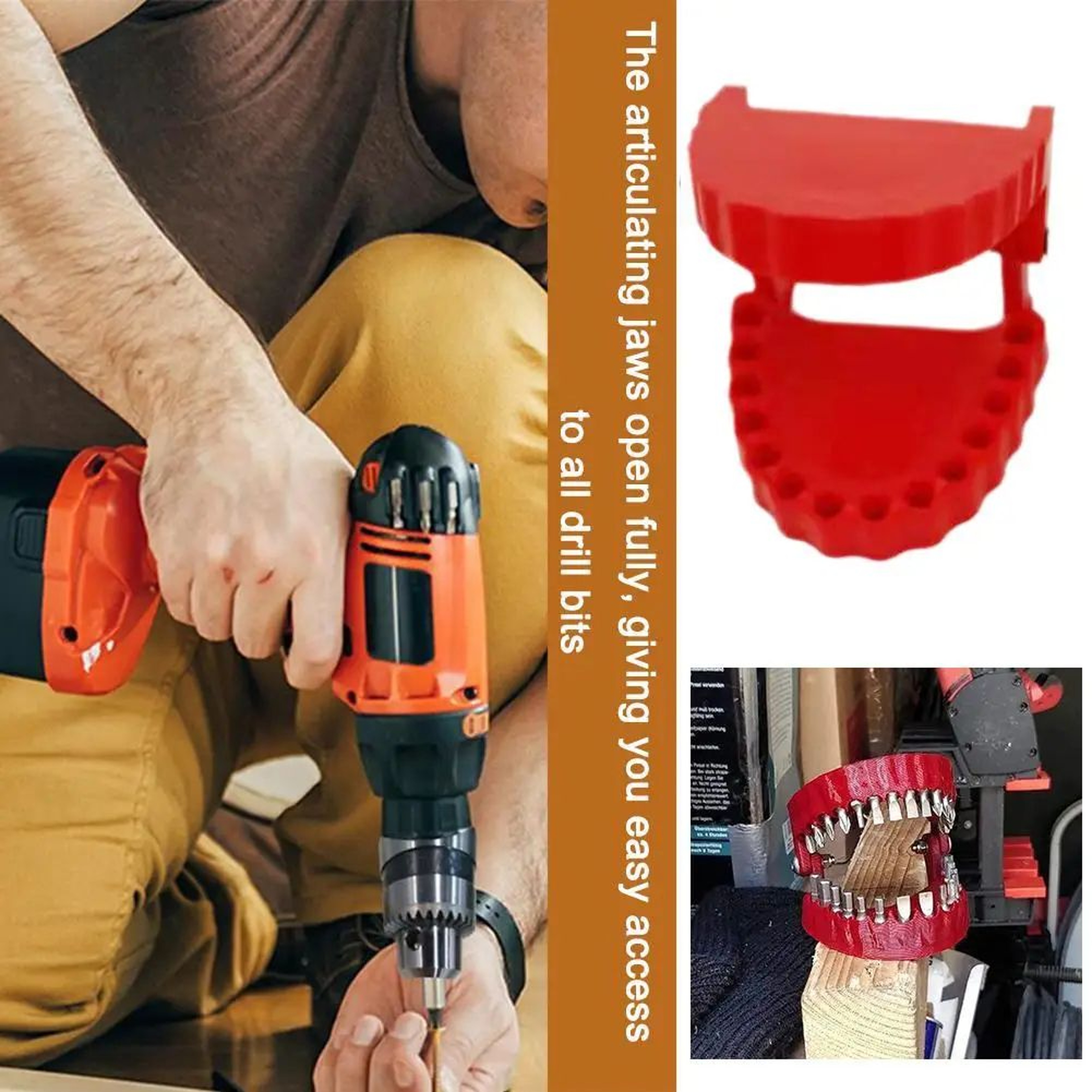 ChompBox Drill Bit Holder  Funny Teeth Screwdriver Bit Set With 28 Bits 14 Hex 1