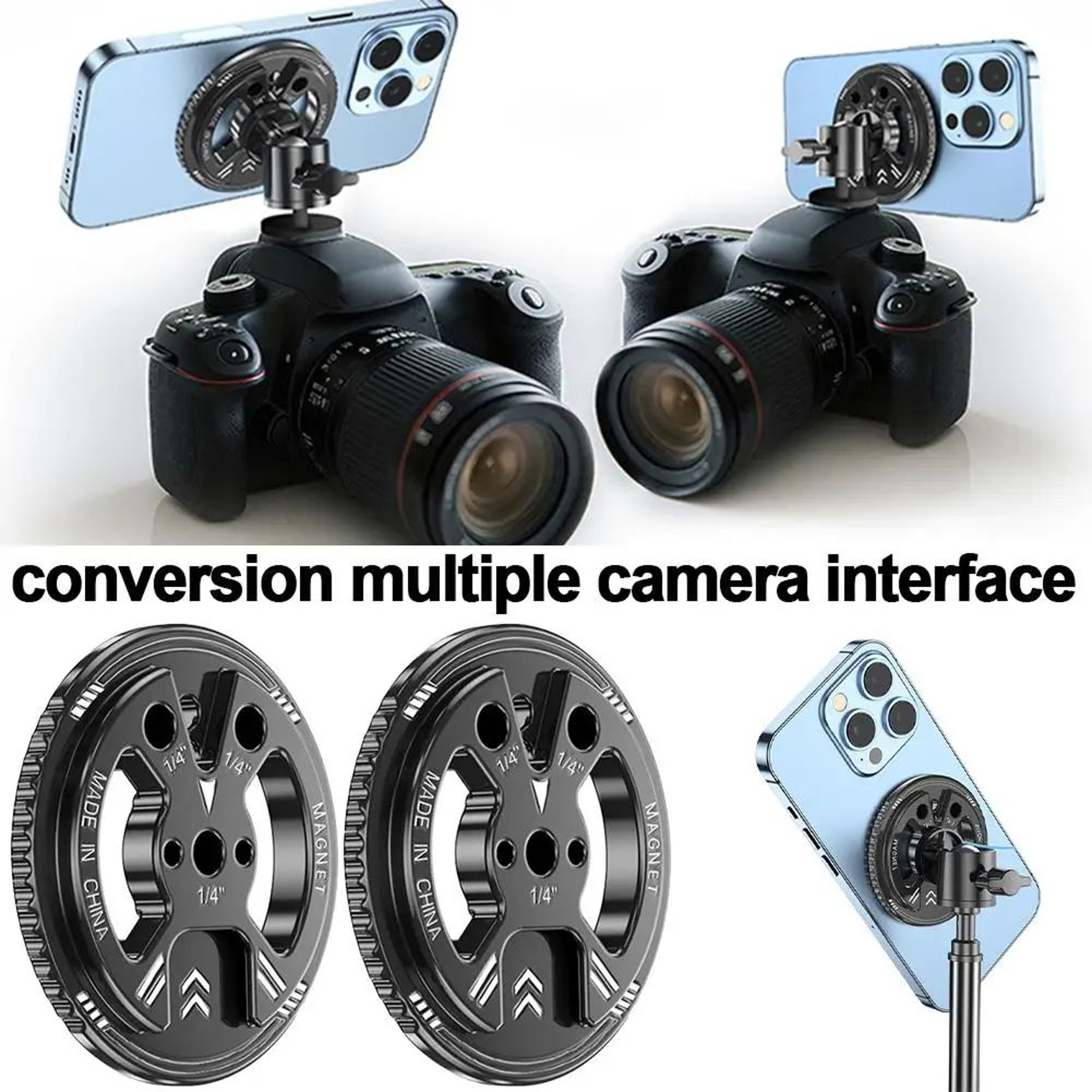 MagSnap Pro MagSafe Phone Mount With 14 Inch Tripod Mount  Cold Shoe Adapter 2