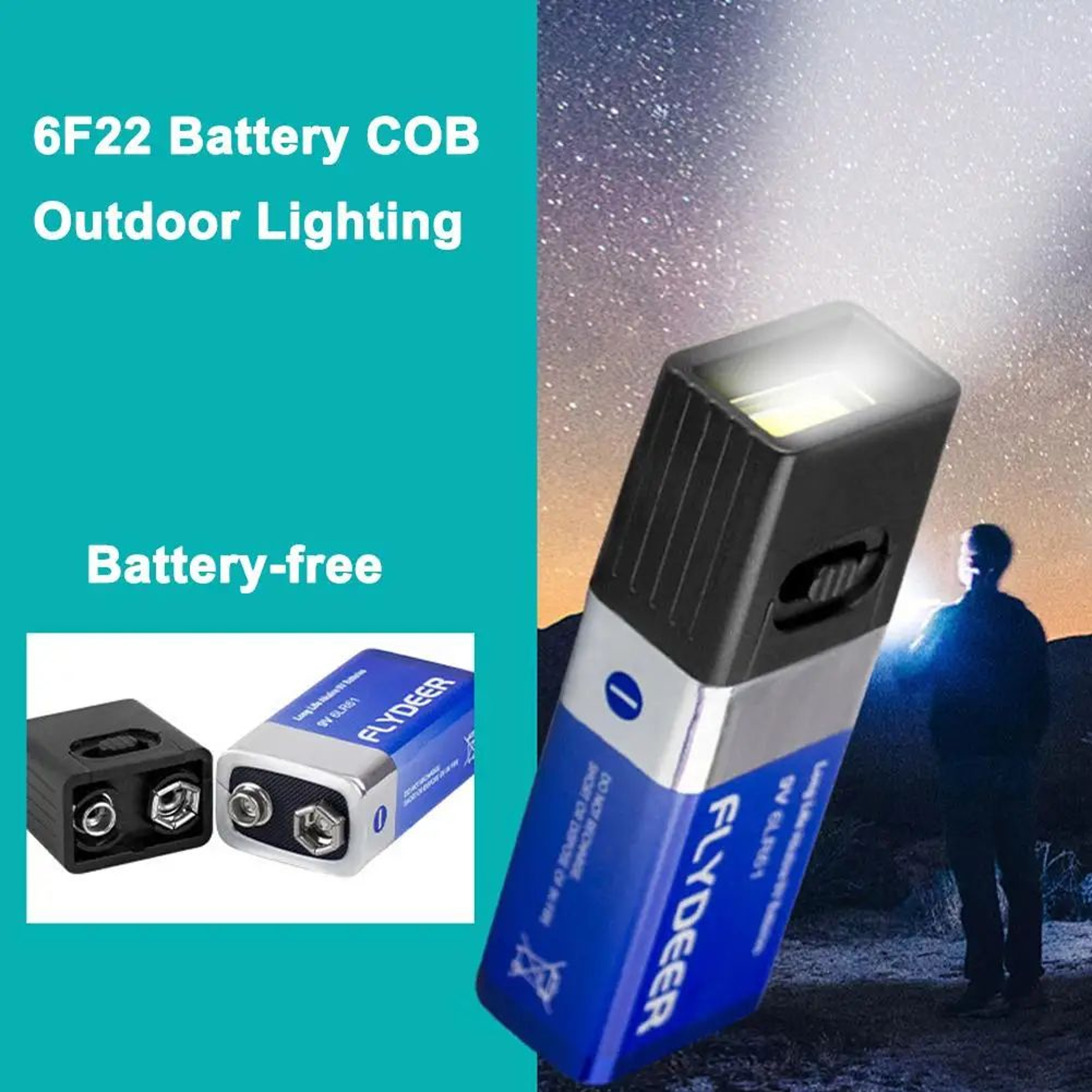 Mini 9V Battery LED Keychain Flashlight  Compact COB Emergency Light 2