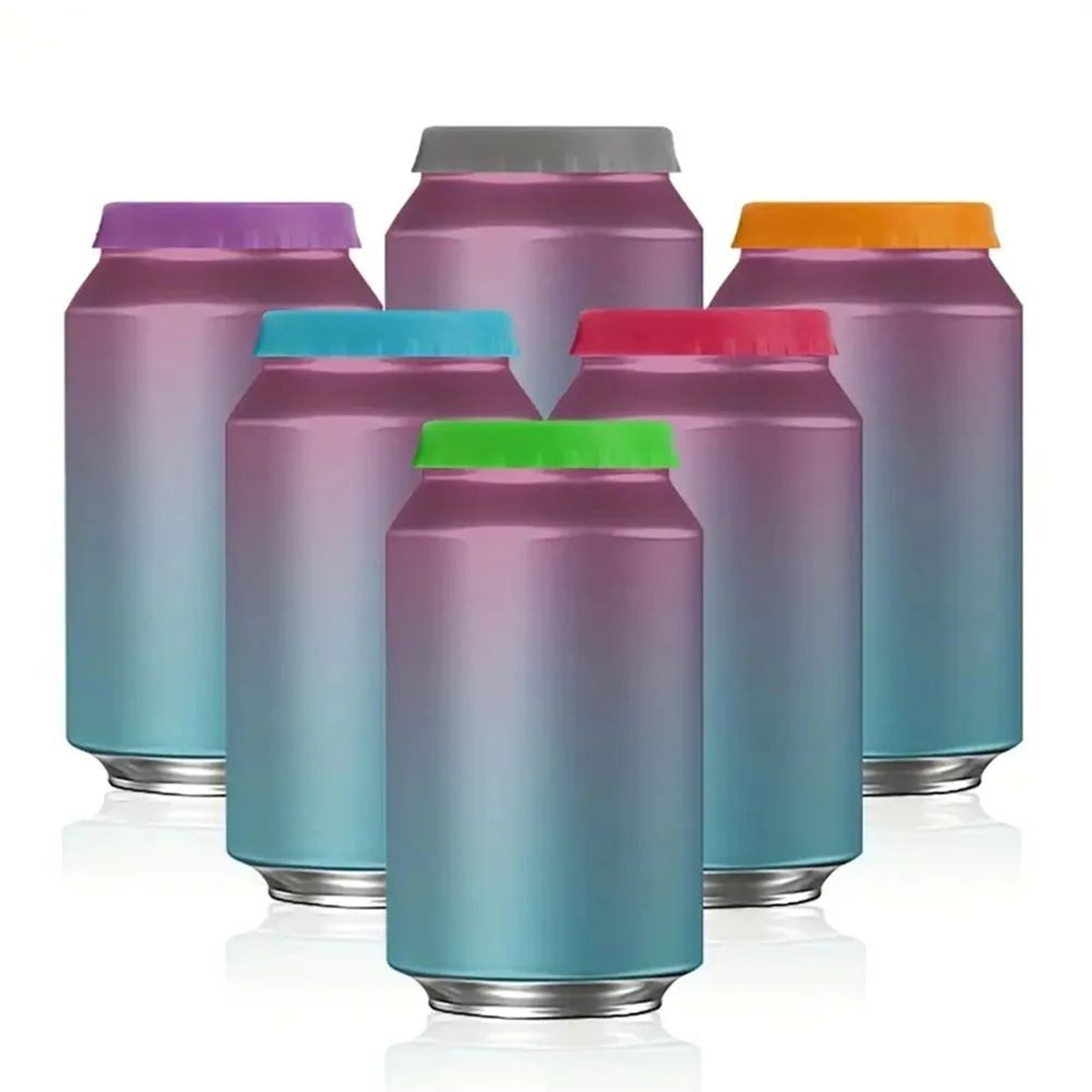 SipSeal Reusable Silicone Can Lids  Protective Covers For Soda Beer  Juice Cans 6 Pack 4