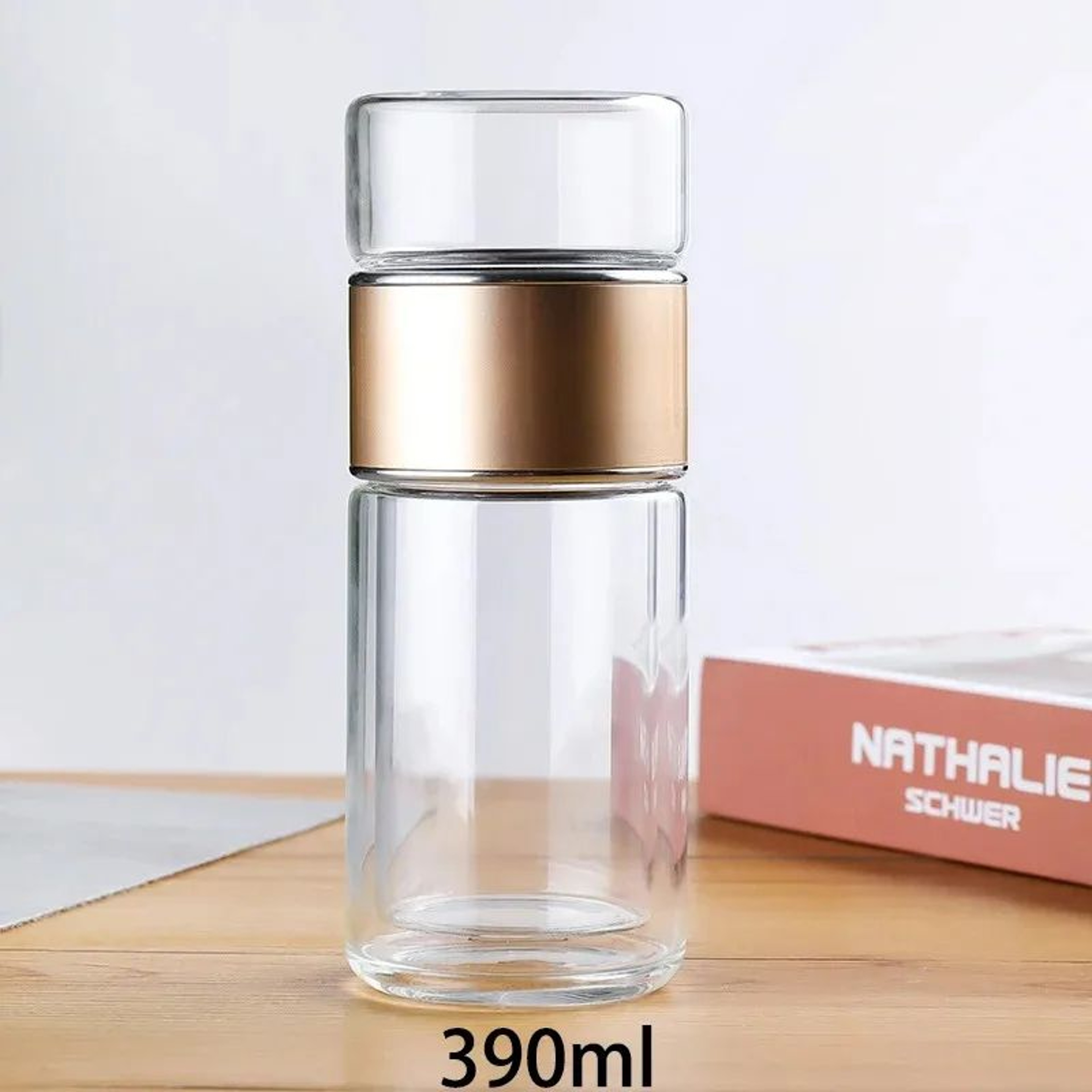 BrewEase 420ml Glass Tea Cup With Infuser  Double Wall Travel Tea Mug For Office  Outdoors 5