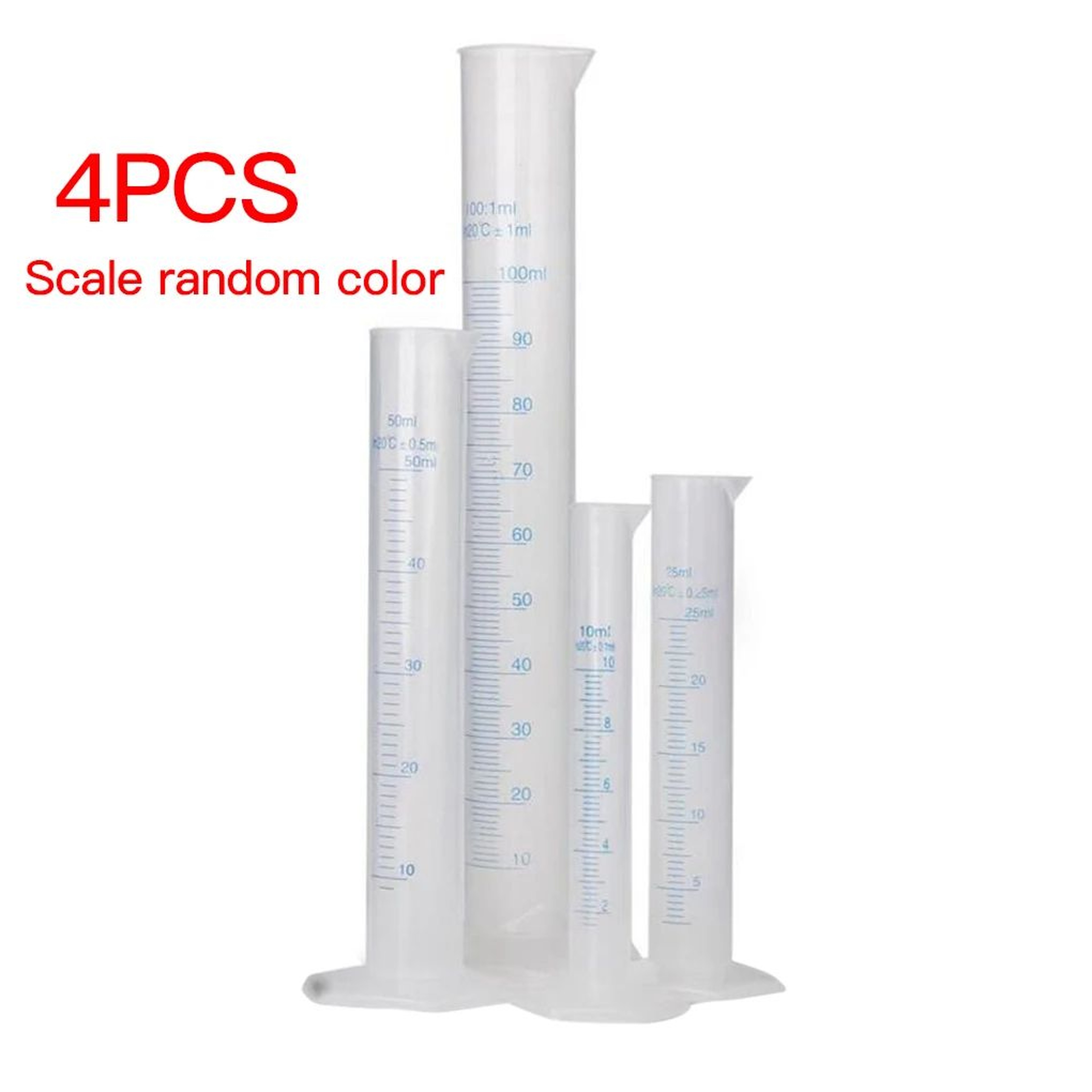ClearMeasure 4Piece Graduated Cylinder Set  Transparent Laboratory Measuring Cups For Precise Use 3