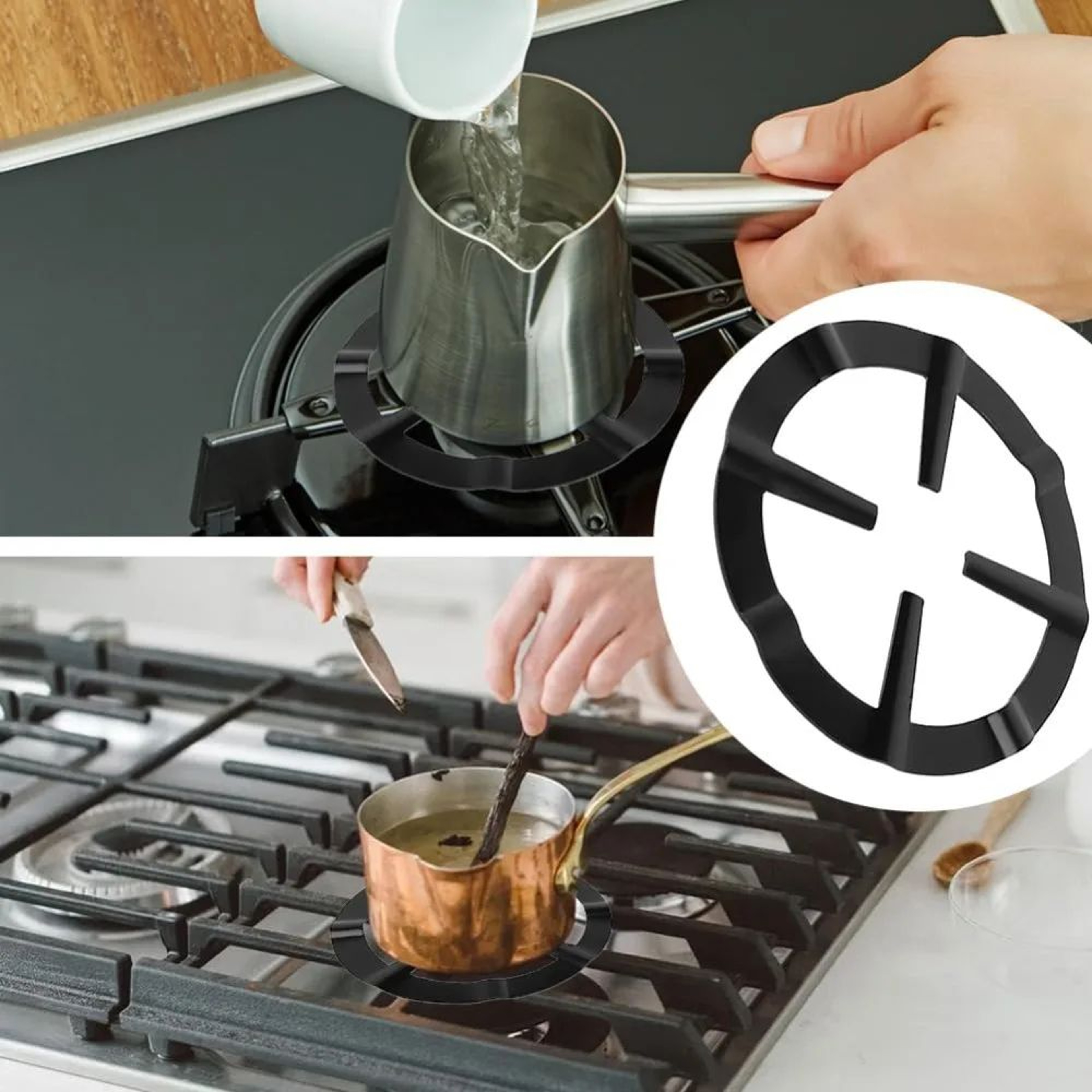 HeatSafe Stainless Steel Stove Stand  Gas Wok Ring  Moka Pot Support For Small Cookware 3