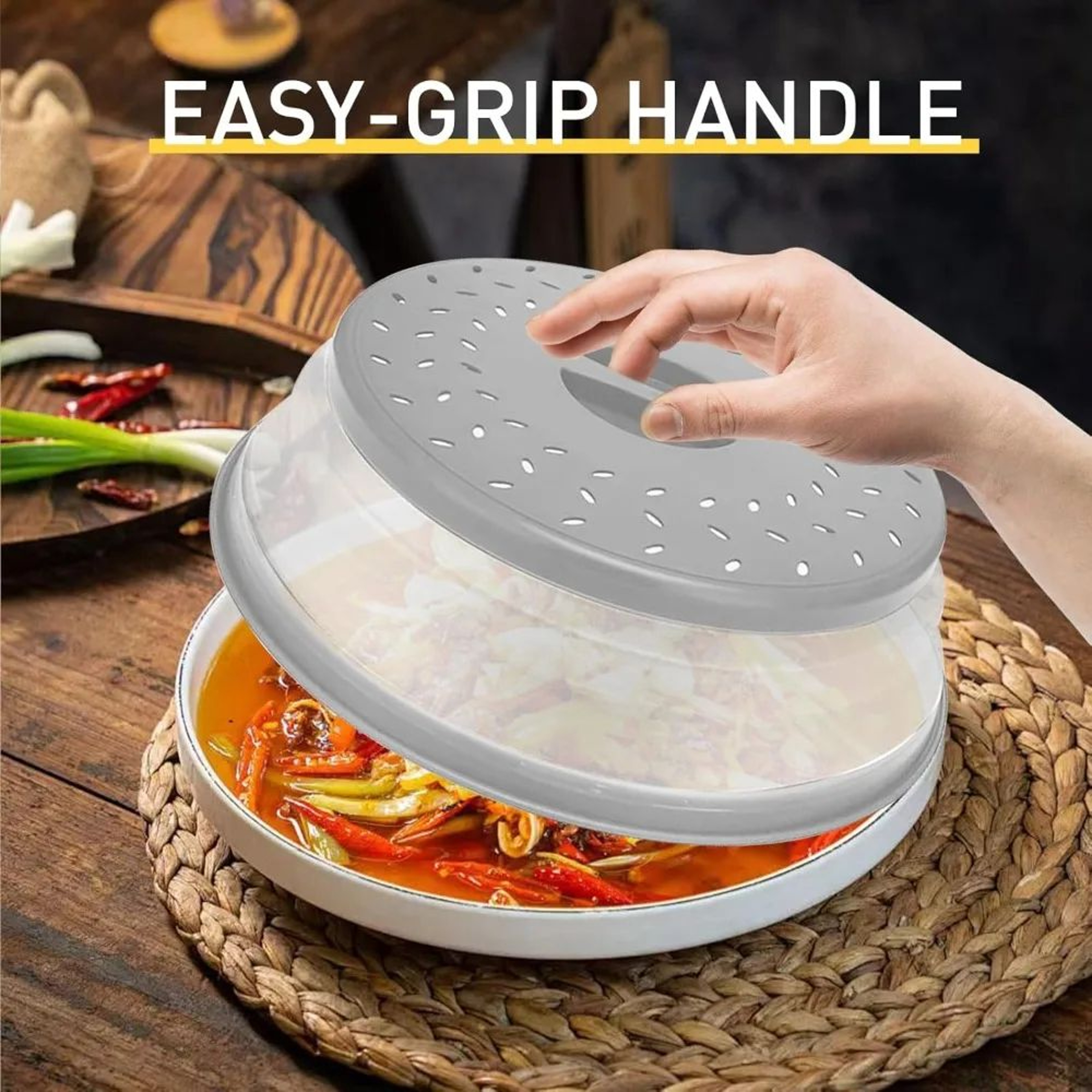 CleanWave Foldable Microwave Splash Guard  BPAFree Food Cover For Plates  Bowls 3