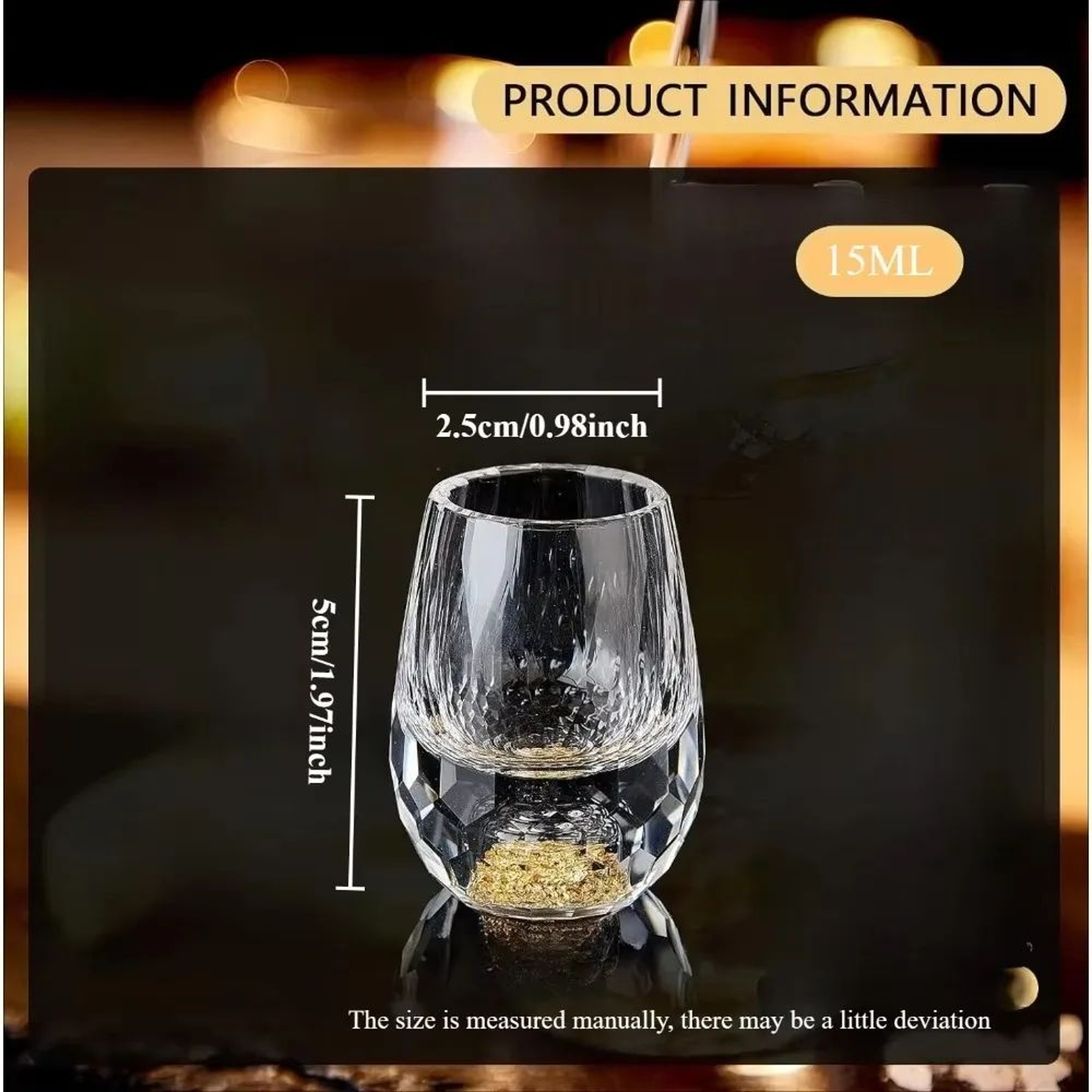 MiniLuxe 15ml Crystal Wine Glass Set Elegant Decorative Drinkware For Celebrations  Display 3