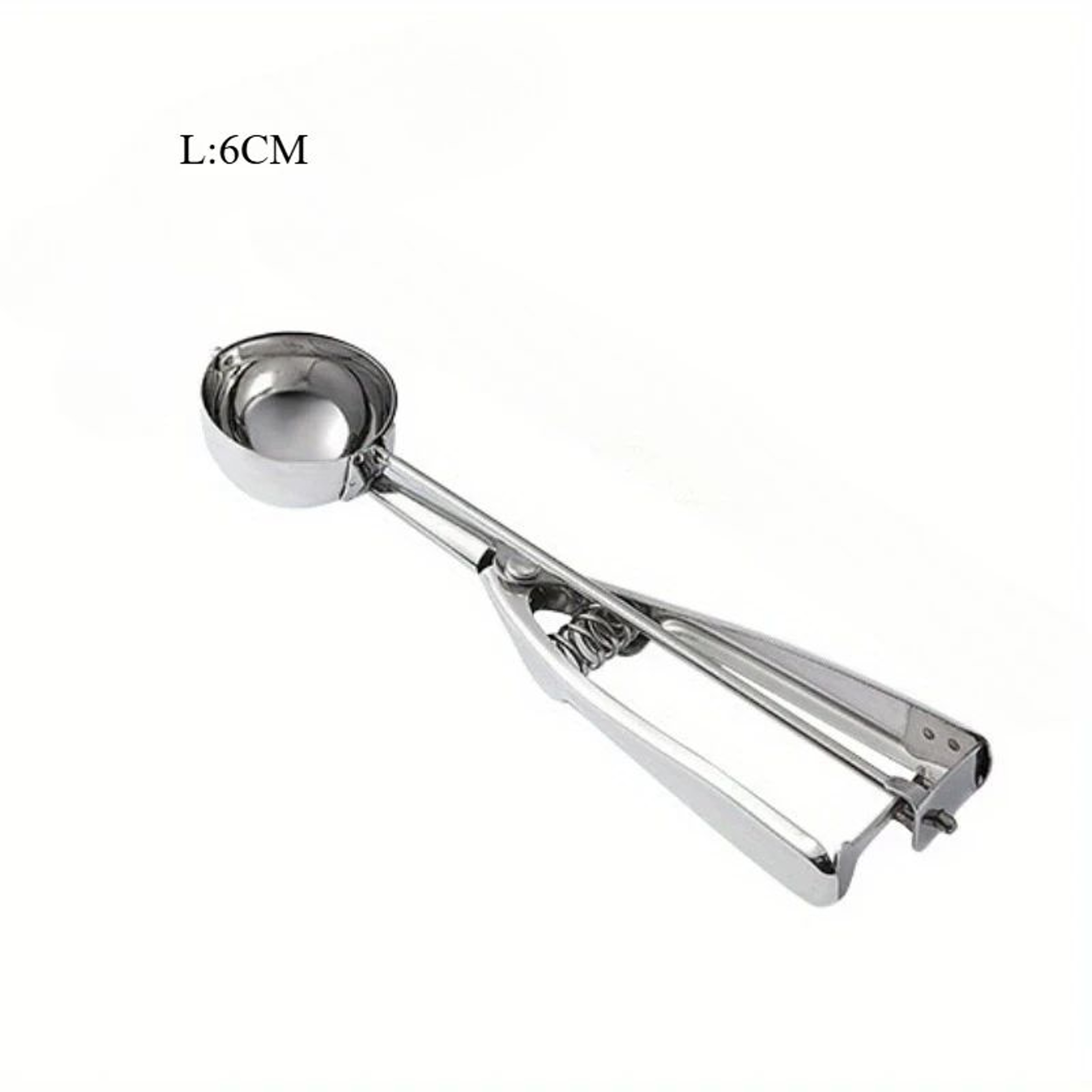 Stainless Steel Ice Cream Scoop With Spring Handle  MultiPurpose Food  Melon Baller Spoon 5