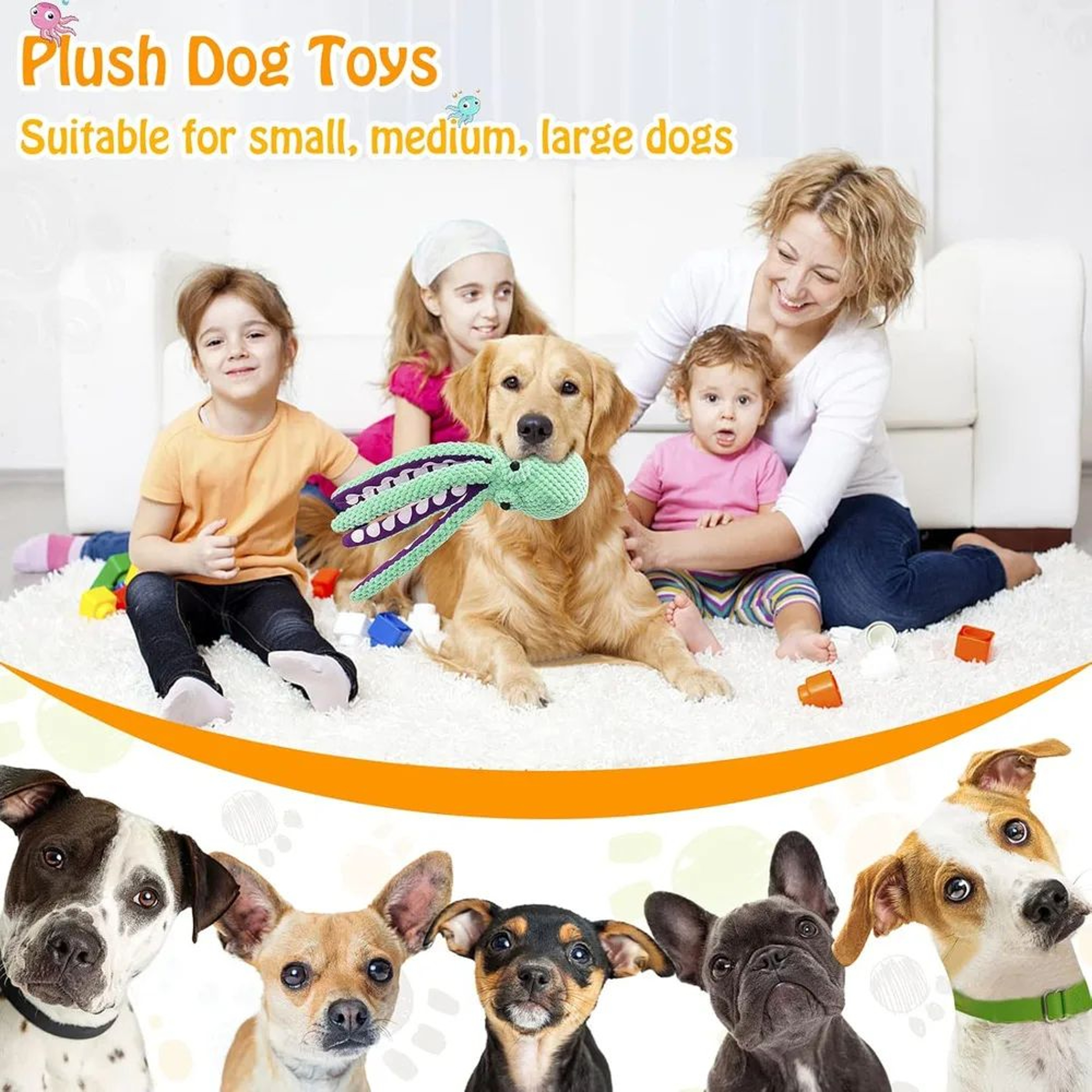 Squeaky Plush Dog Chew Toy  Soft Durable Interactive Toy For Small To Large Dogs 1