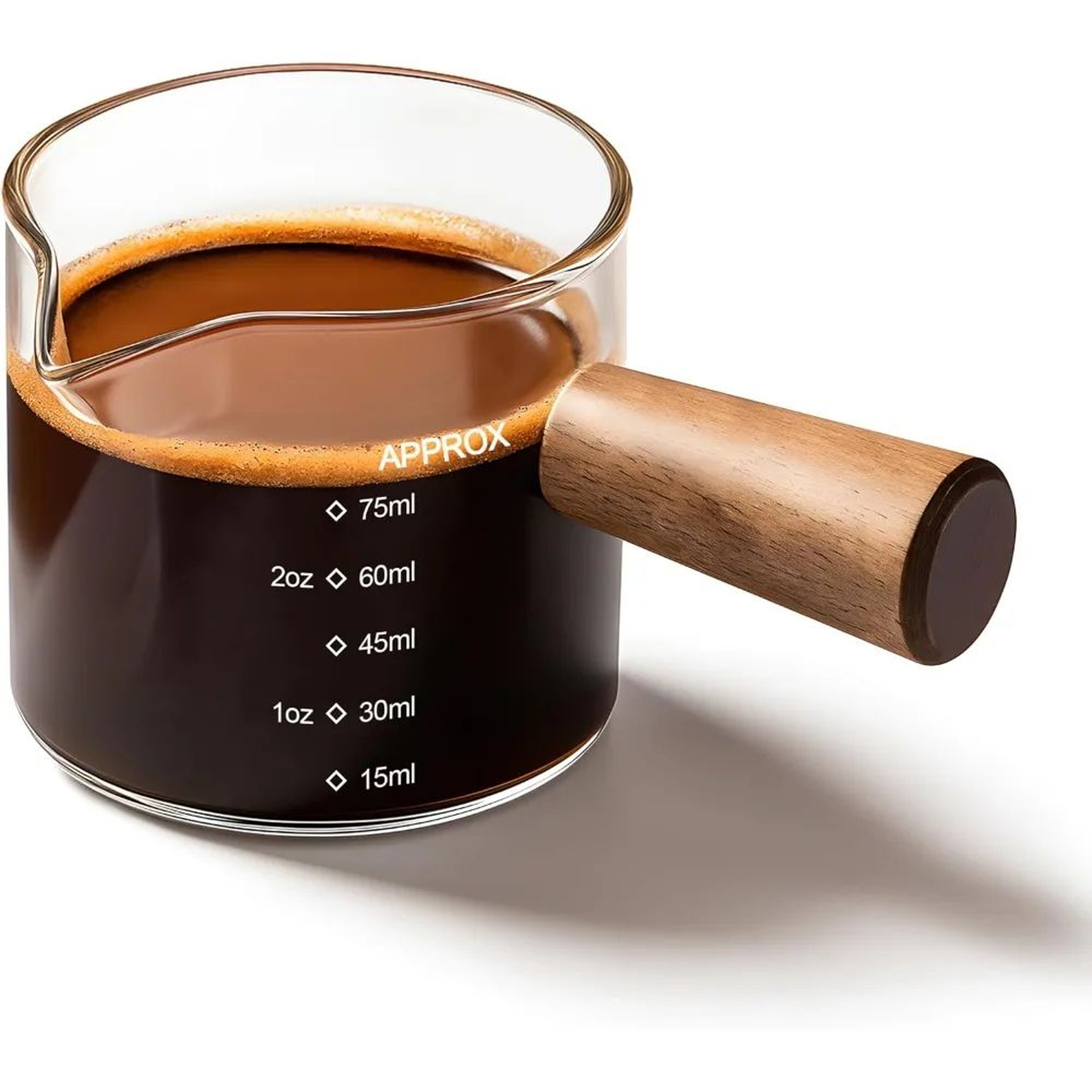 Italian Glass Espresso Measuring Cup With Handle  35oz Double Spout Coffee Cup With Scale 6