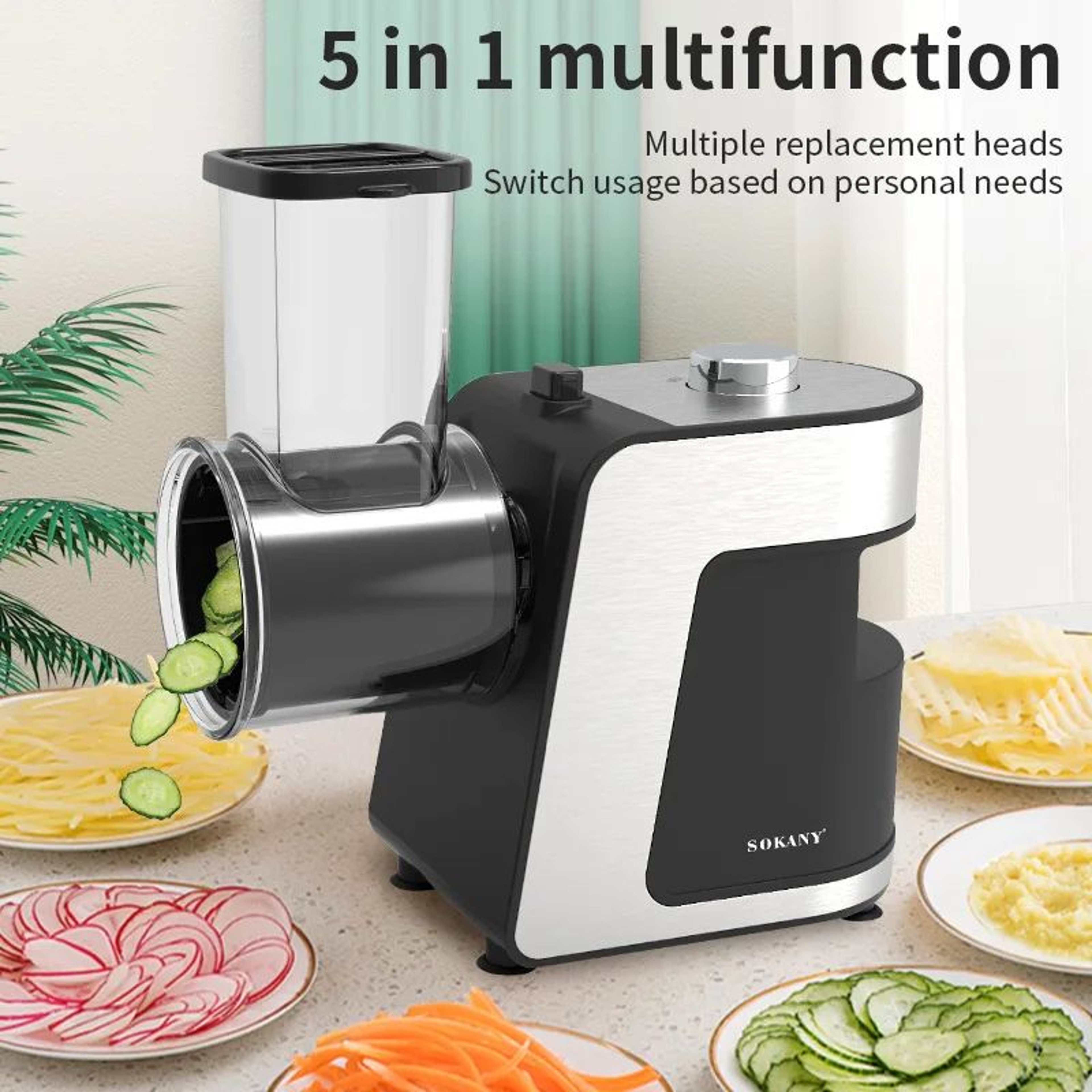 SOKANY 1180 Vegetable Cutter  Slicer  Manual Kitchen Shredder For Fast Food Prep 0