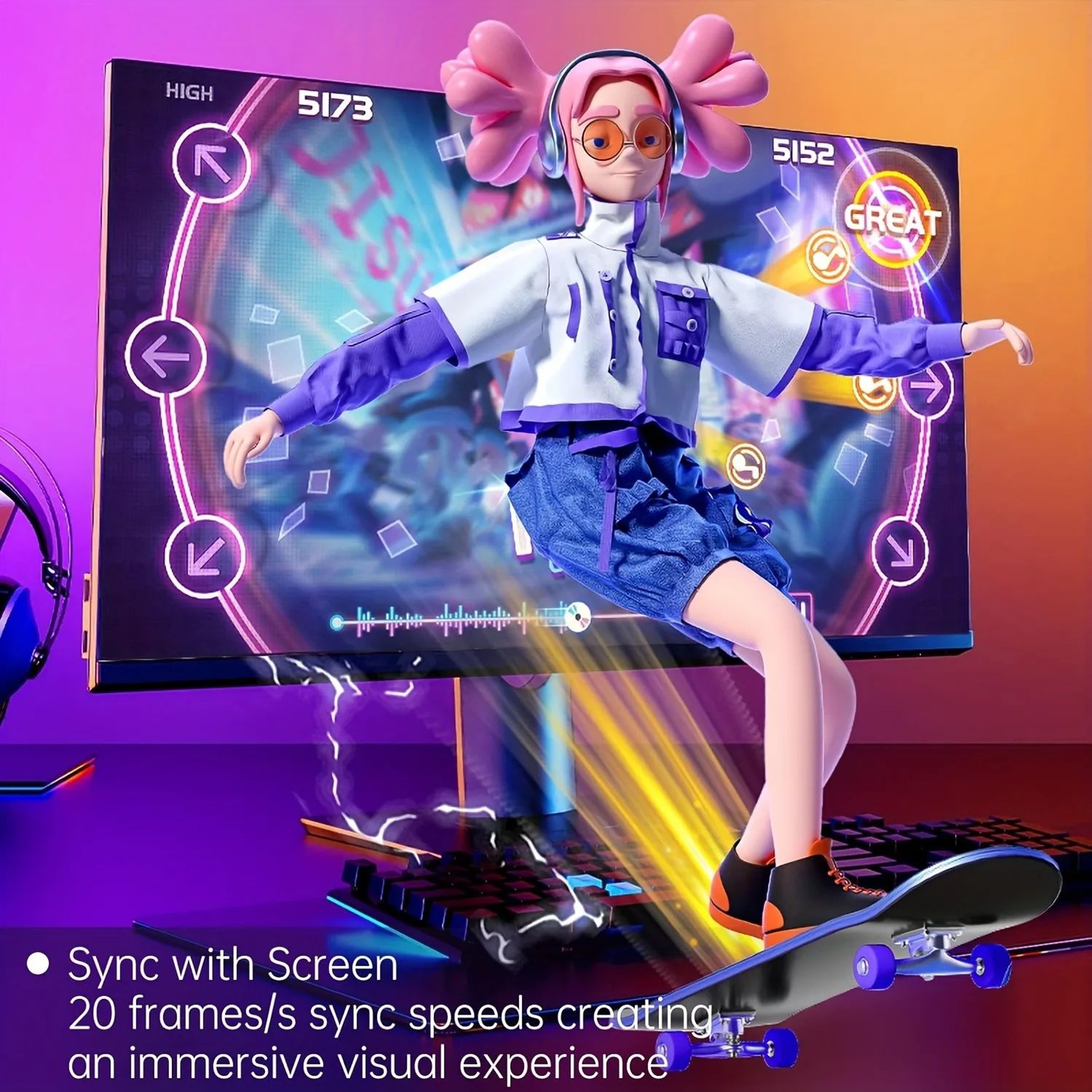RGB Gaming Monitor LED Backlight  Smart USB Monitor Light With Music Sync  App Control 2