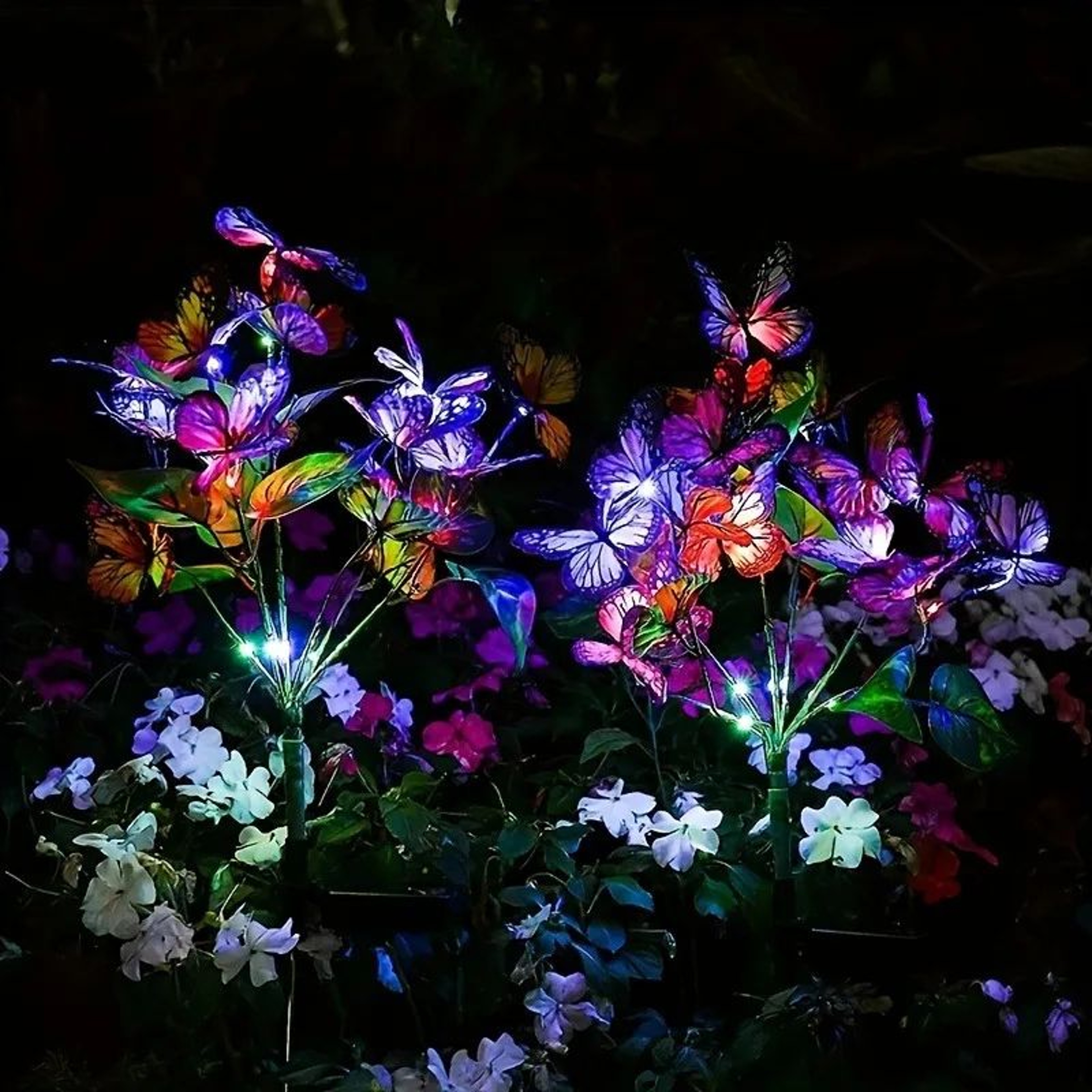 Solar Butterfly Tree Garden Light  MultiColor Outdoor Solar Yard  Patio Decor 0